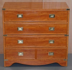 Lovely Vintage Meubles Gautier Made in France Military Campaign Chest of Drawers