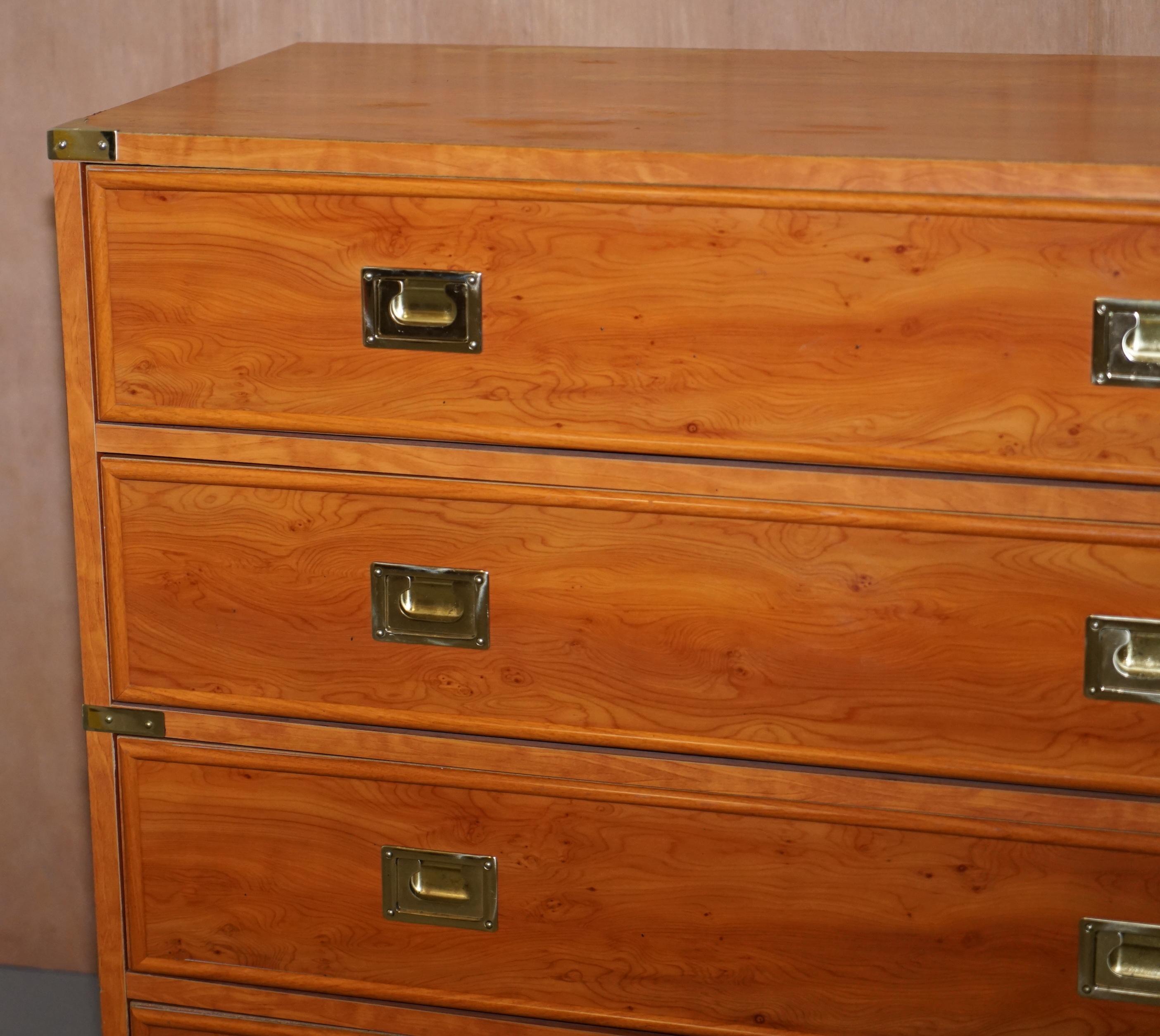 Campagne Lovely Vintage Meubles Gautier Made in France Military Campaign Campaigner Chest of Drawers en vente