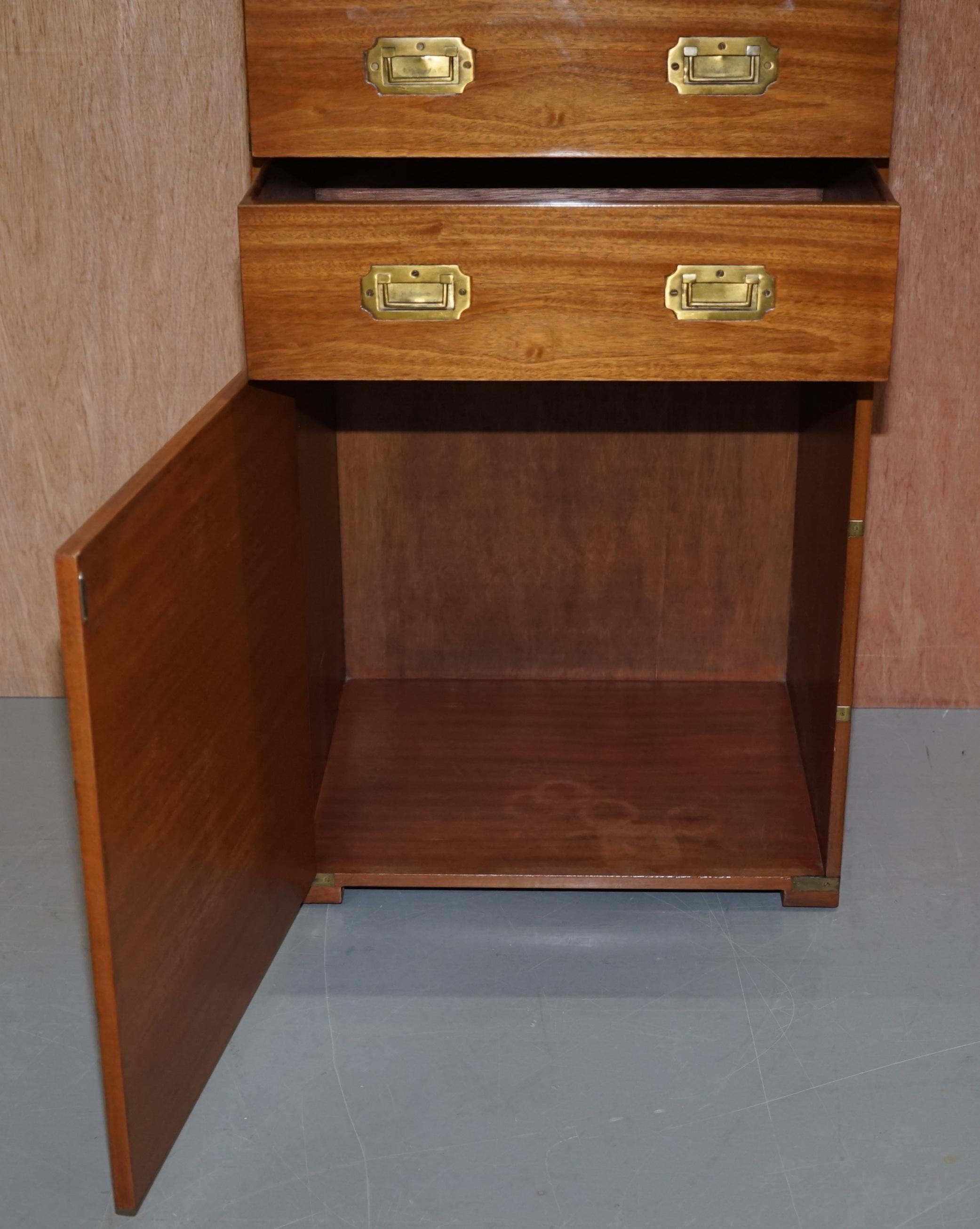 Lovely Vintage Military Campaign Chest of Drawers with Hidden Cupboard Base 5