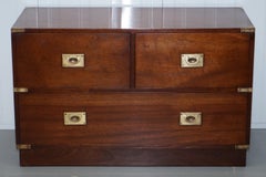 Lovely Vintage Military Campaign Mahogany Chest of Drawers TV Stand Storage