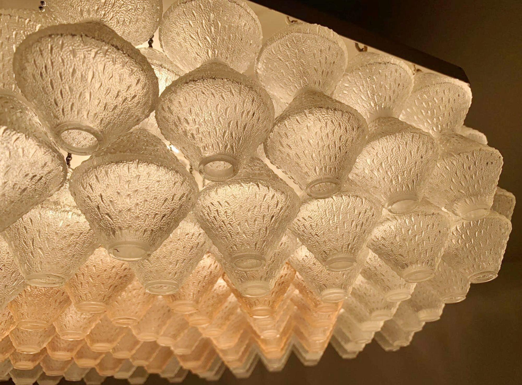 Lovely Vintage Murano Glass Flush Mount / Made in Italy, 1960's. For Sale 1