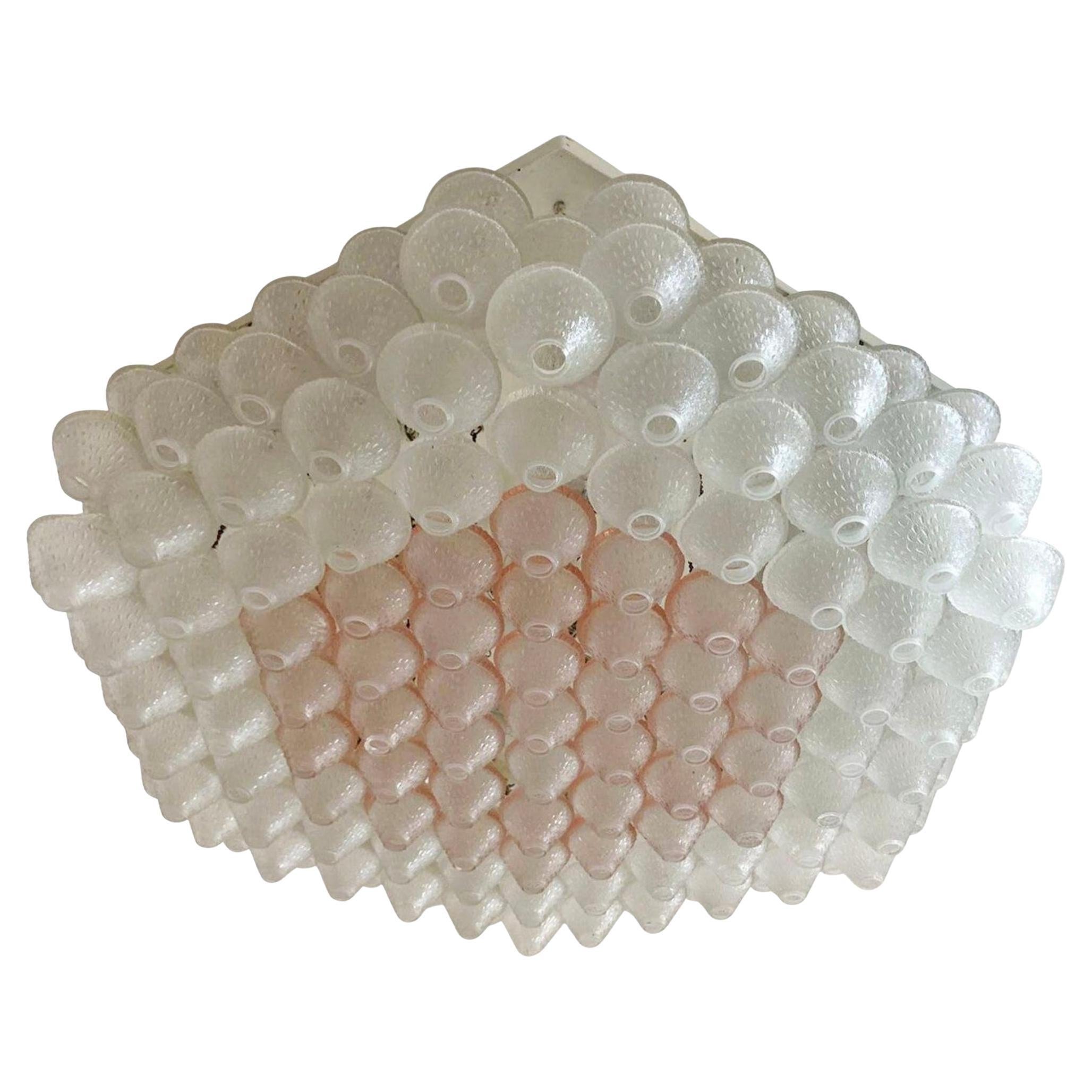 Lovely Vintage Murano Glass Flush Mount / Made in Italy, 1960's. For Sale