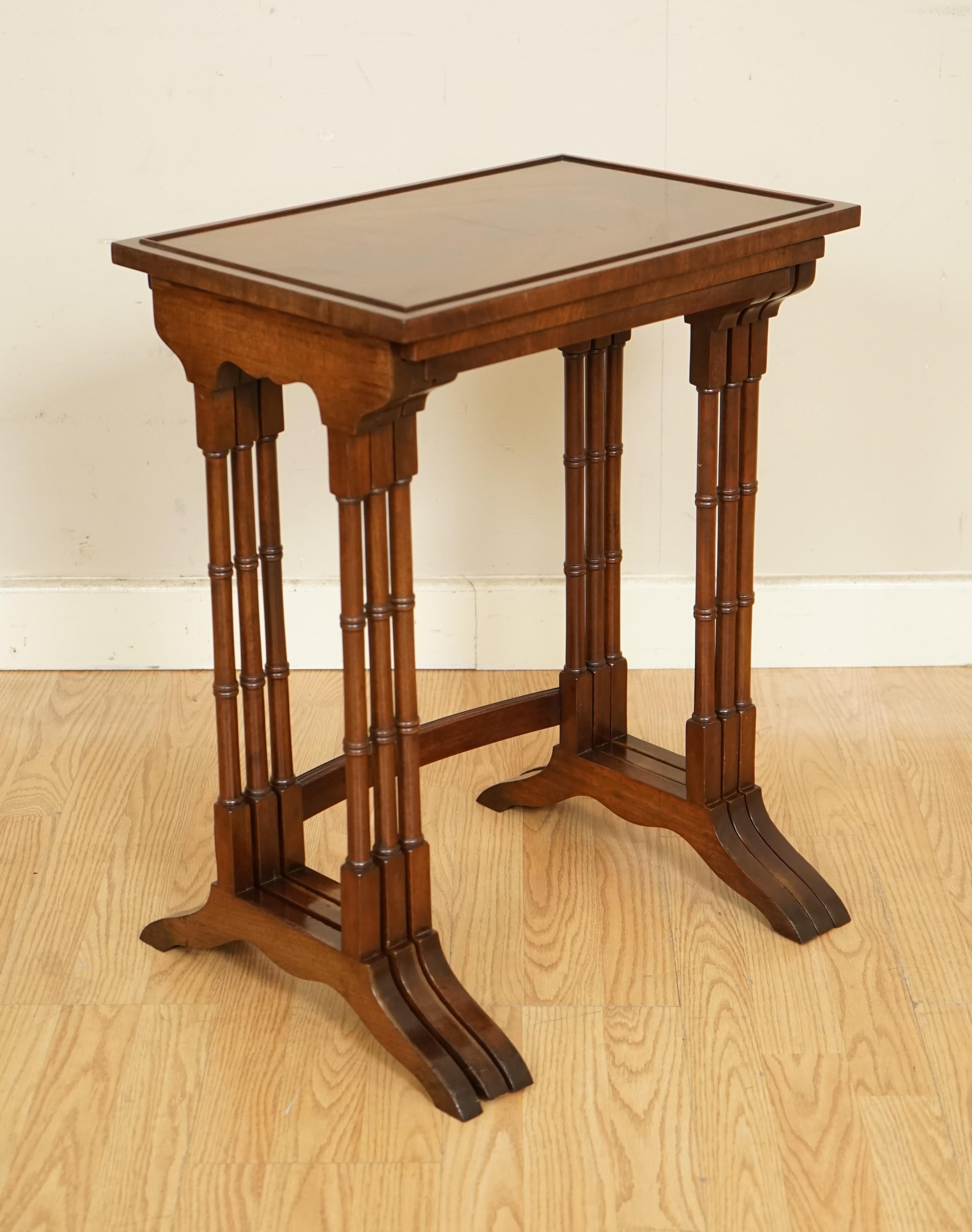 20th Century Lovely Vintage Nest of Three End Tables Wine Plant