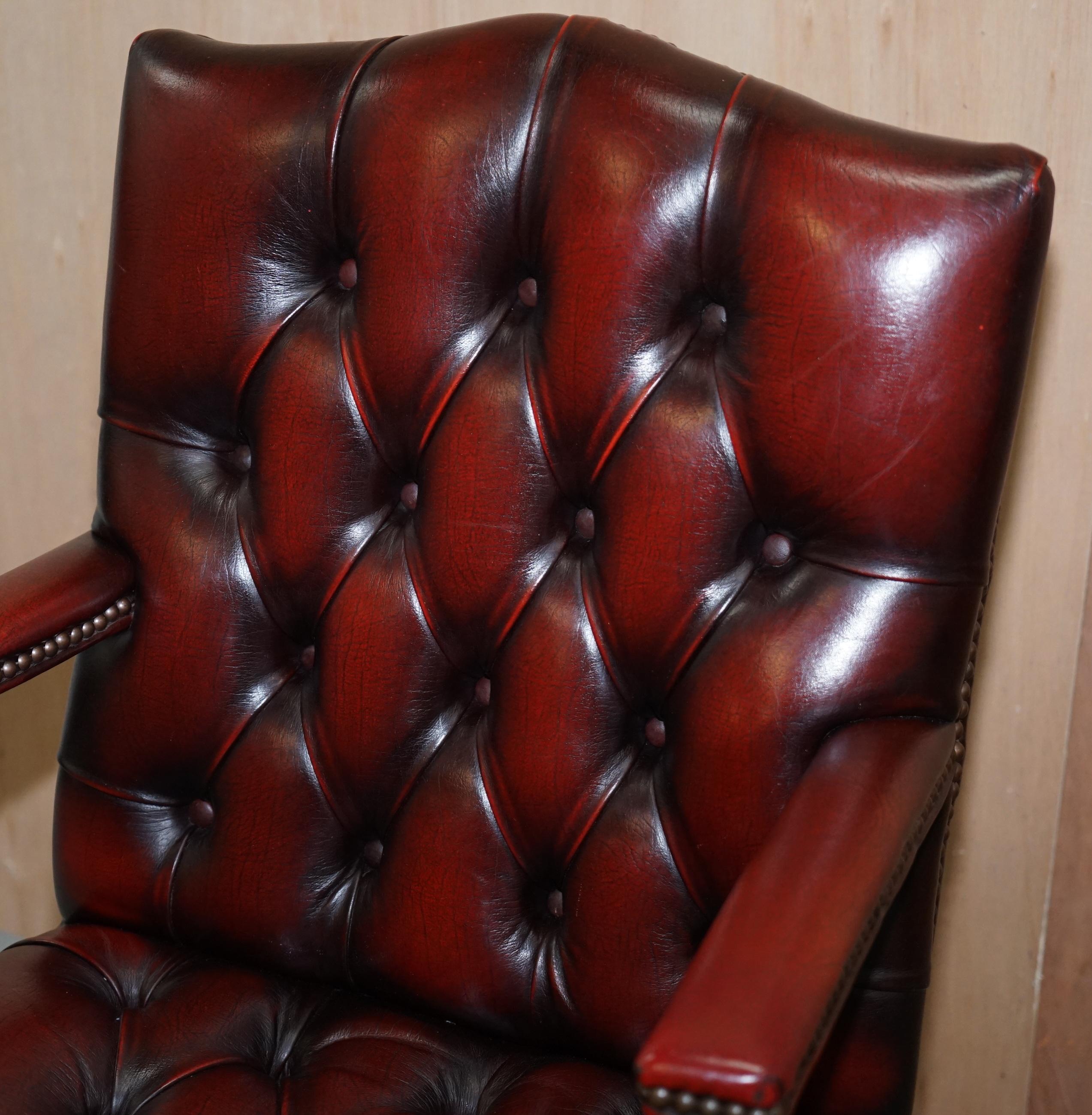 oxblood leather office chair
