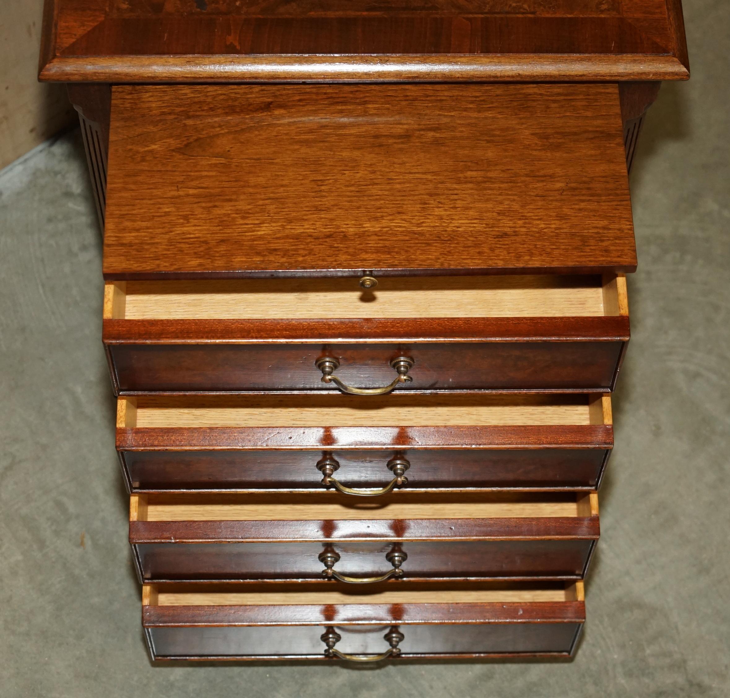 ENCANTADORA PAR DE MESA LATERAL DE MADERA DE NOGAL BURR MESA LATERAL MESA LATERAL DE NOCHE PECHO DE ESCRITORIO en venta 6