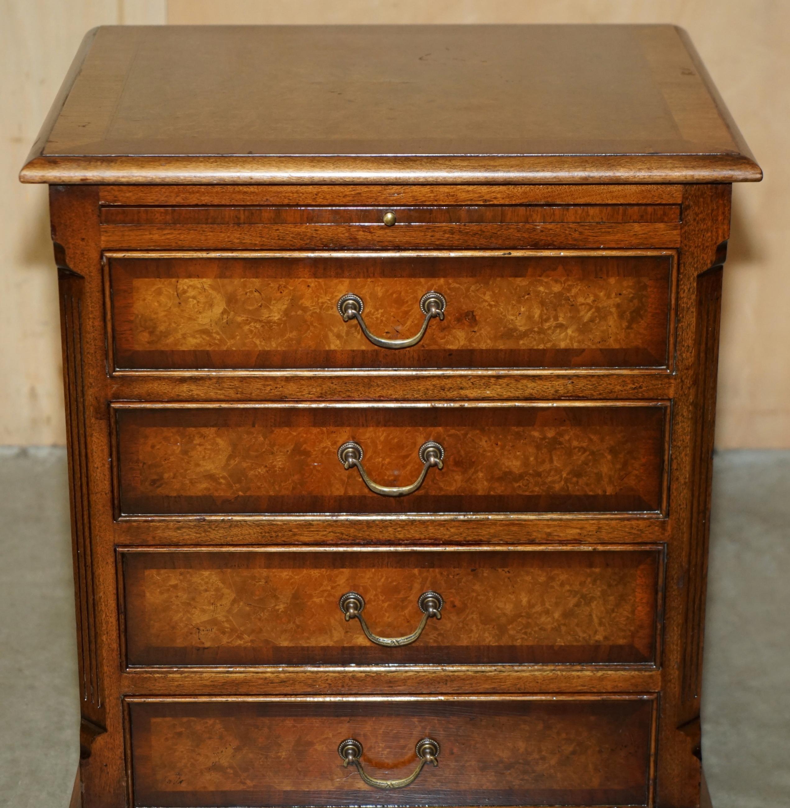ENCANTADORA PAR DE MESA LATERAL DE MADERA DE NOGAL BURR MESA LATERAL MESA LATERAL DE NOCHE PECHO DE ESCRITORIO en venta 12