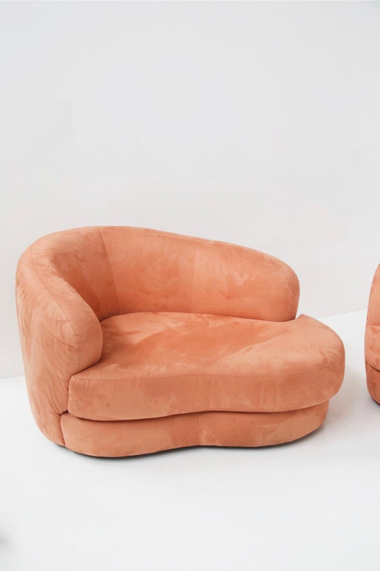 Lovely Vintage Pink Velvet Sofa Set For Sale at 1stDibs