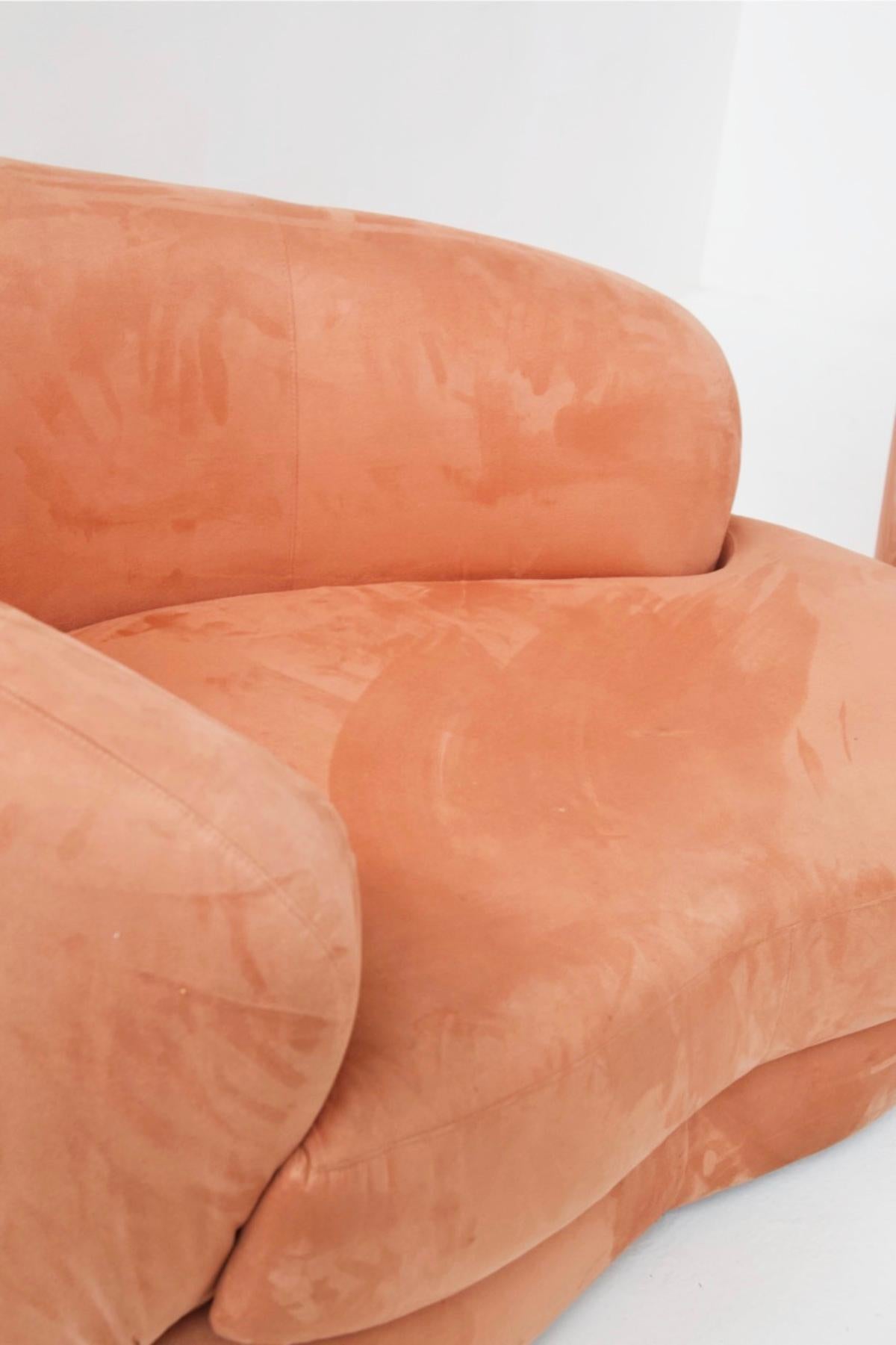 Mid-Century Modern Lovely Vintage Pink Velvet Sofa Set