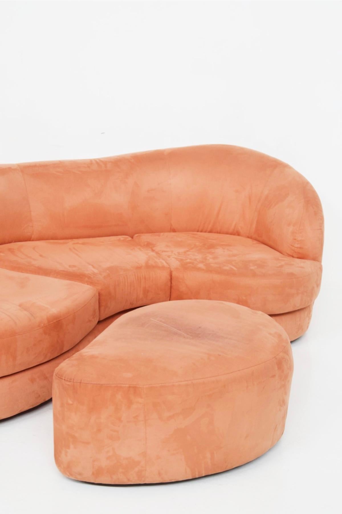 Lovely Vintage Pink Velvet Sofa Set For Sale at 1stDibs