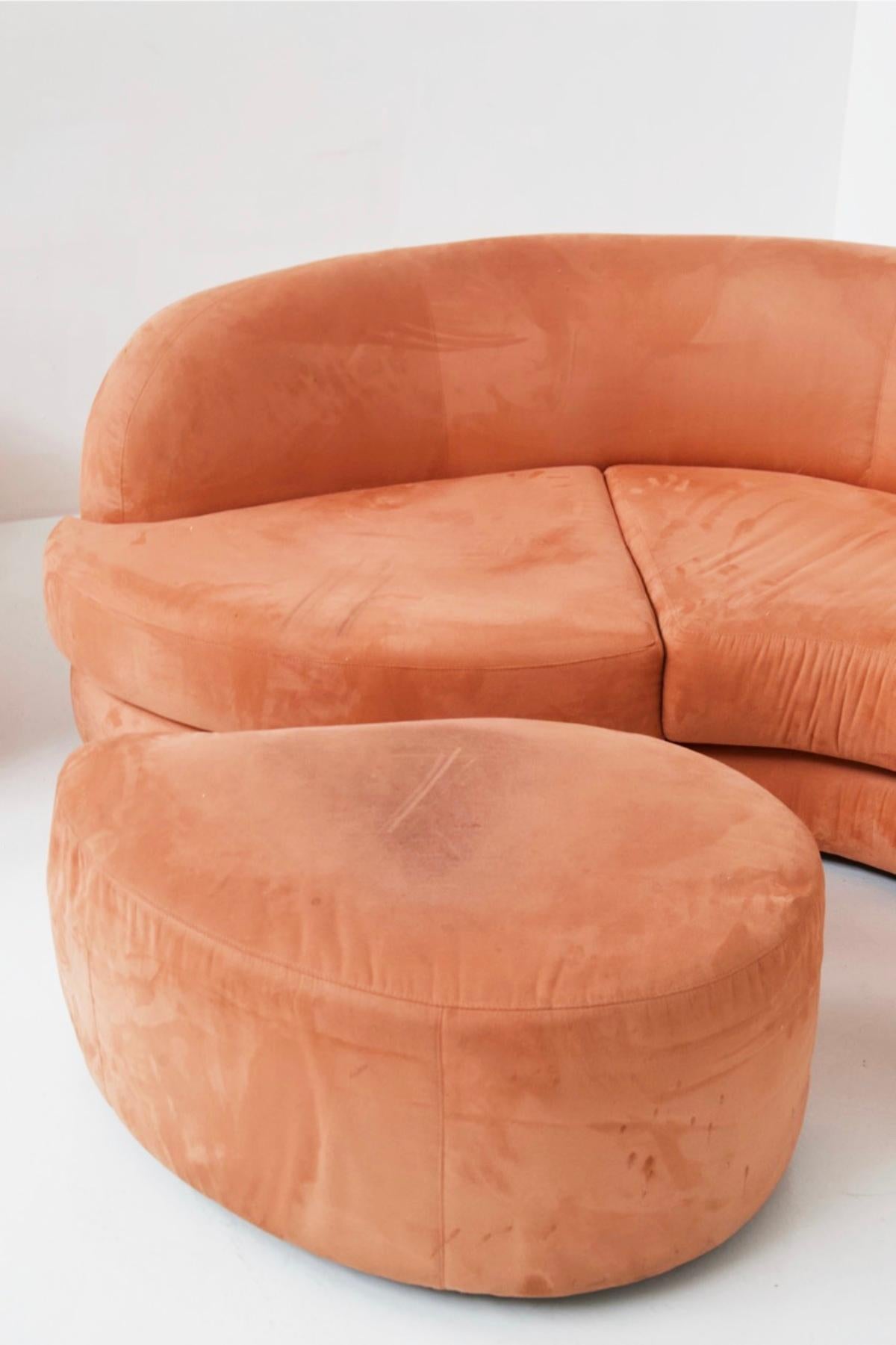 Lovely Vintage Pink Velvet Sofa Set For Sale at 1stDibs