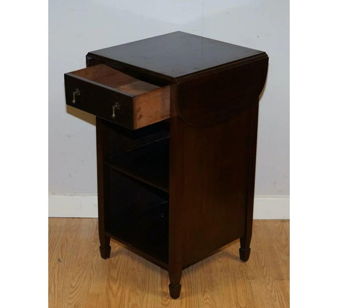 Hand-Crafted Lovely Vintage Side End Hardwood Table with Drawer For Sale