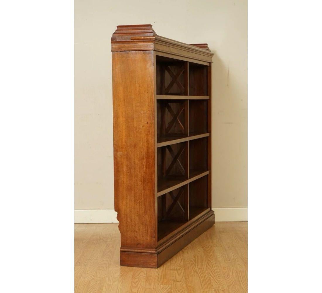 Lovely Vintage Solid Hardwood Open Dwarf Bookcase For Sale 4