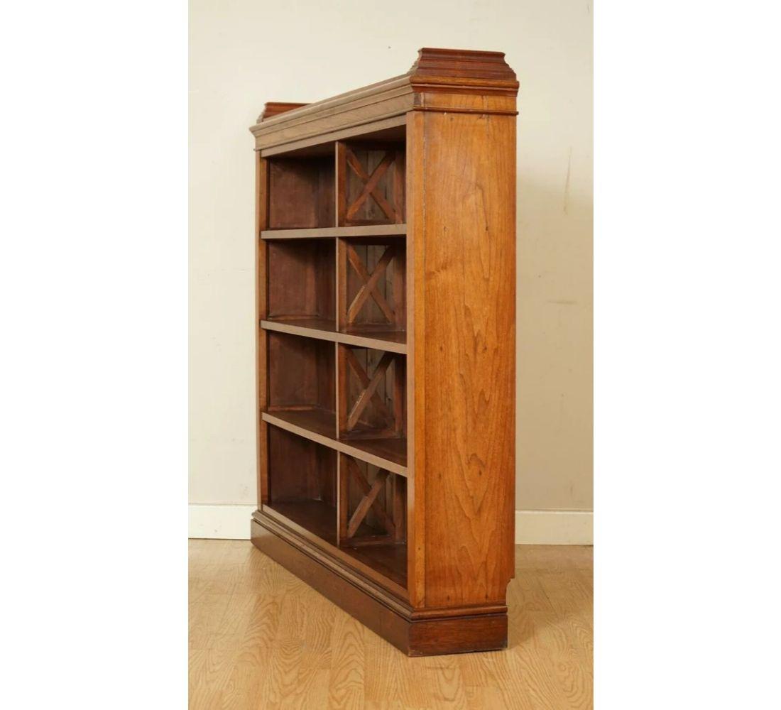 Lovely Vintage Solid Hardwood Open Dwarf Bookcase For Sale 5