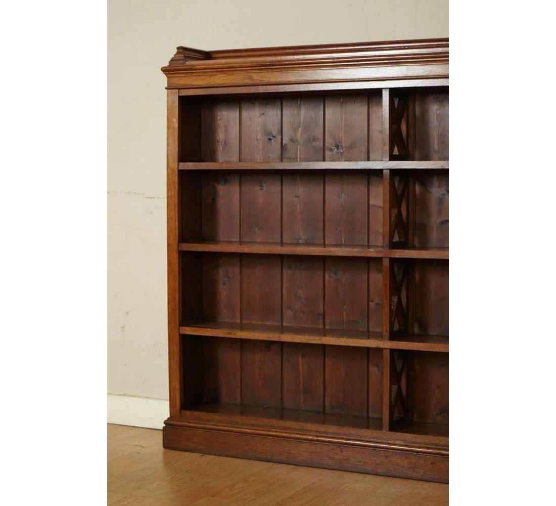 Hand-Crafted Lovely Vintage Solid Hardwood Open Dwarf Bookcase For Sale