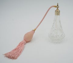 LOVELY VINTAGE STUART CRYSTAL CUT GLASS PERFUME BOTTLE PiNK