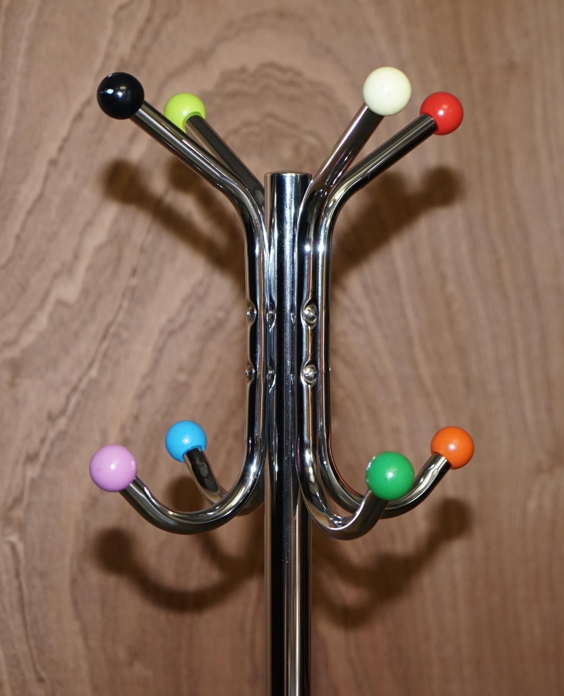 We are delighted to offer for sale this nice chromed Atomic coat rack with eight hooks

Please note the delivery fee listed is just a guide, it covers within the M25 only for the UK and local Europe only for international,

A very decorative and