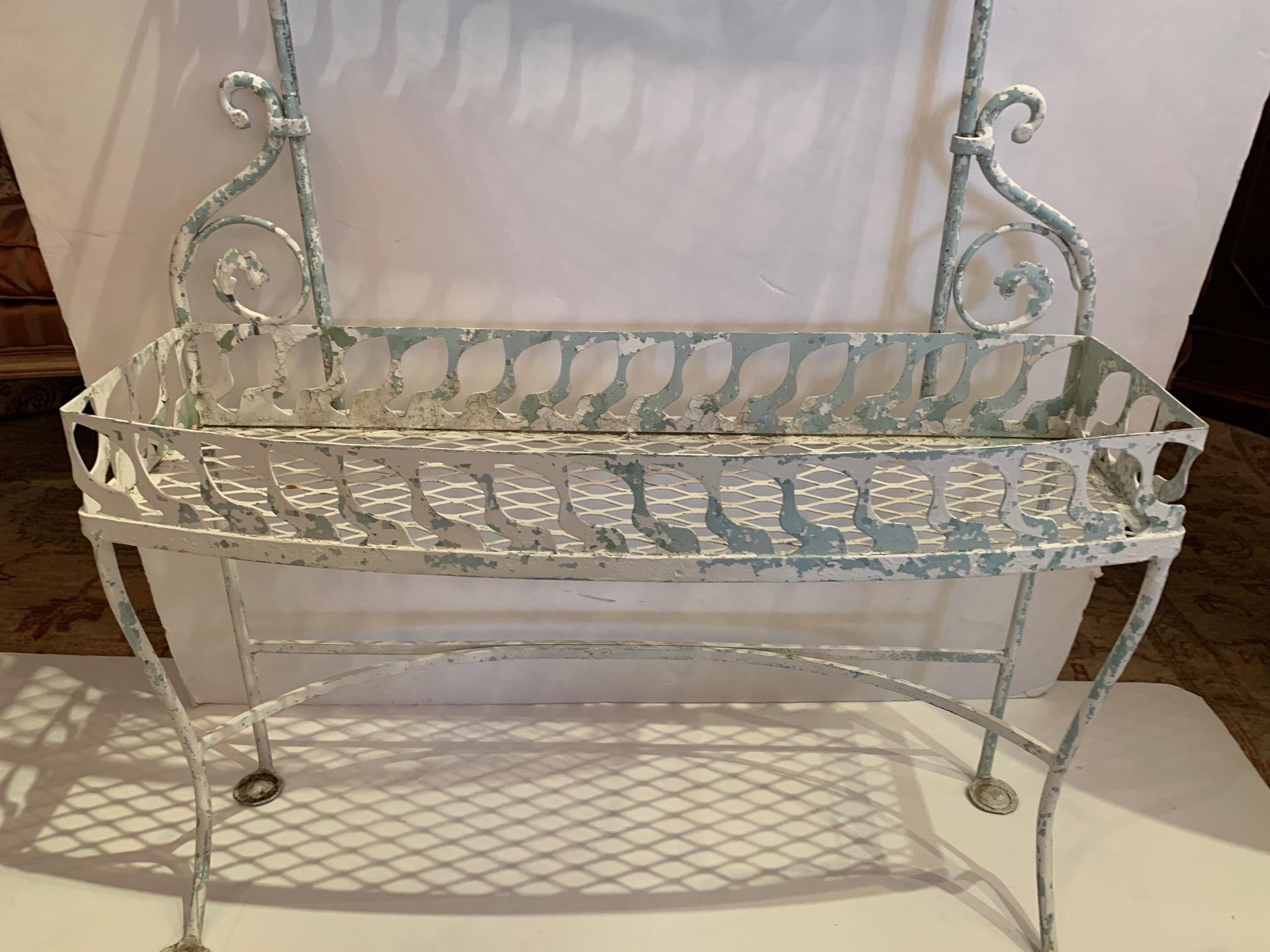 Lovely Vintage Two-Tier Painted Metal Plant Stand 3
