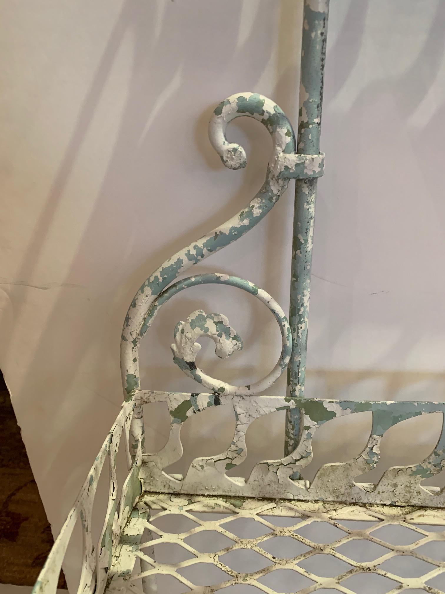 Lovely Vintage Two-Tier Painted Metal Plant Stand 4