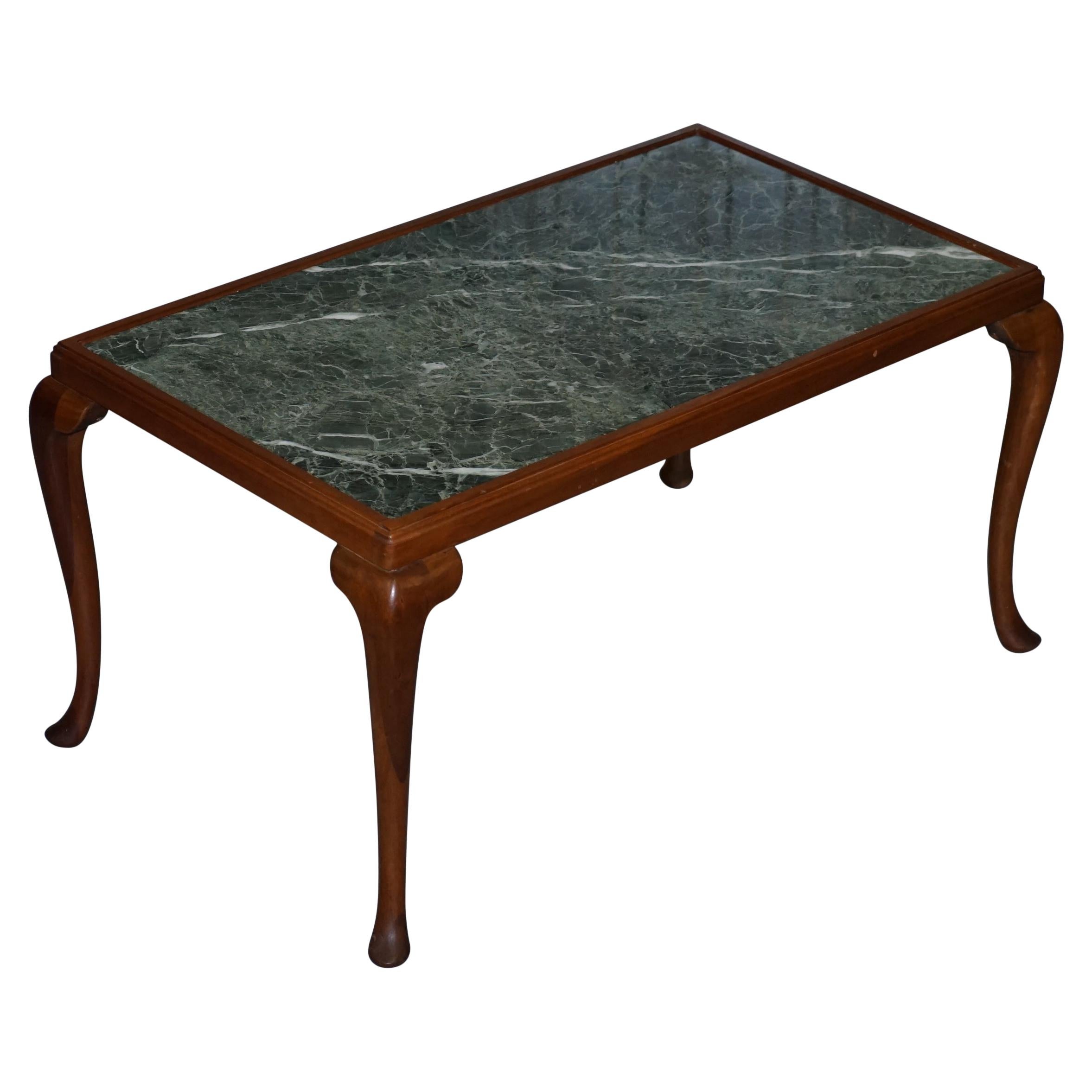 Vintage French Marble and Brass Cocktail or Coffee Table at 1stDibs