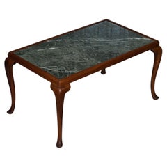 Lovely Vintage Walnut Framed with Solid Marble-Top Coffee or Cocktail Table