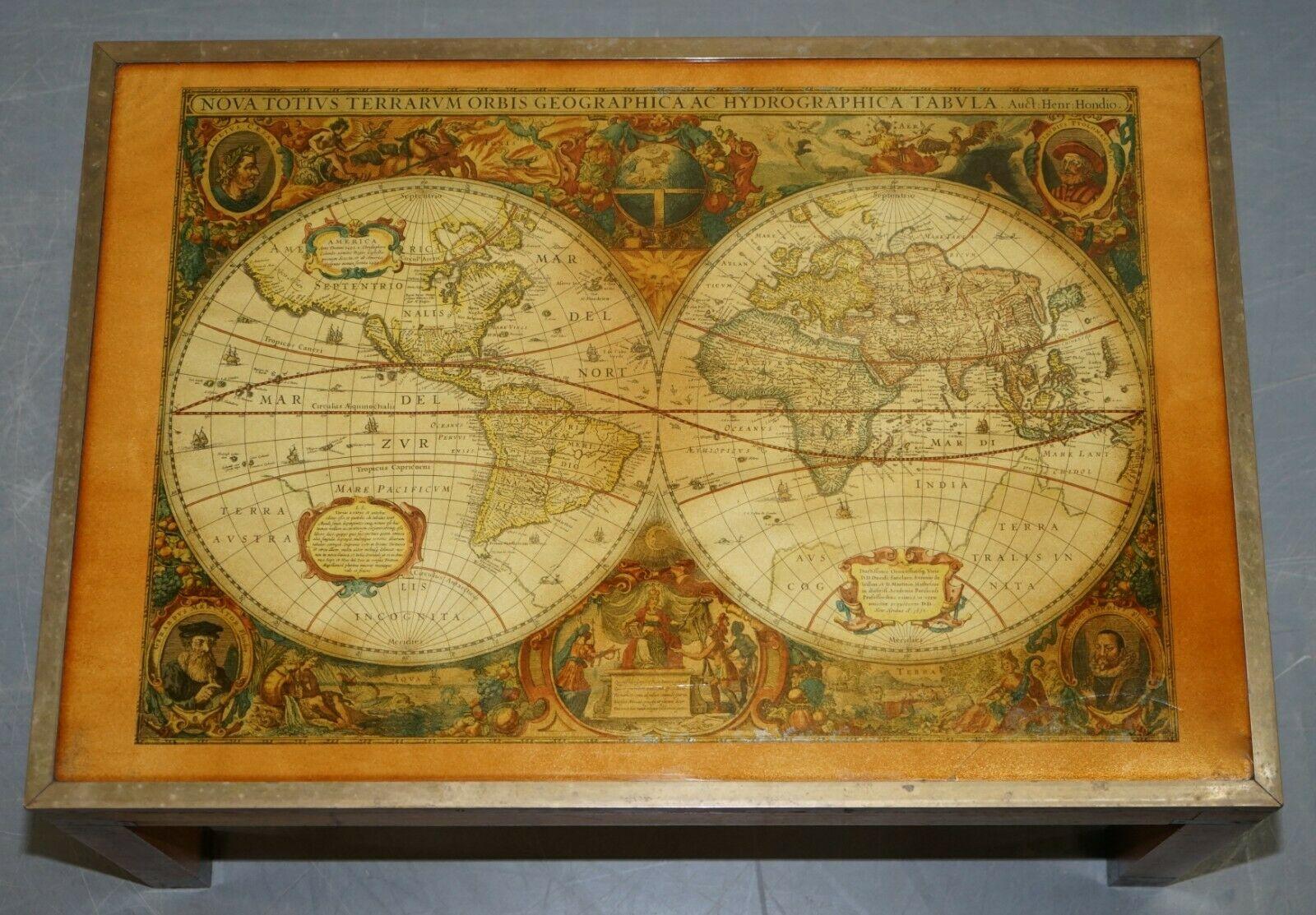 antique world map coffee table