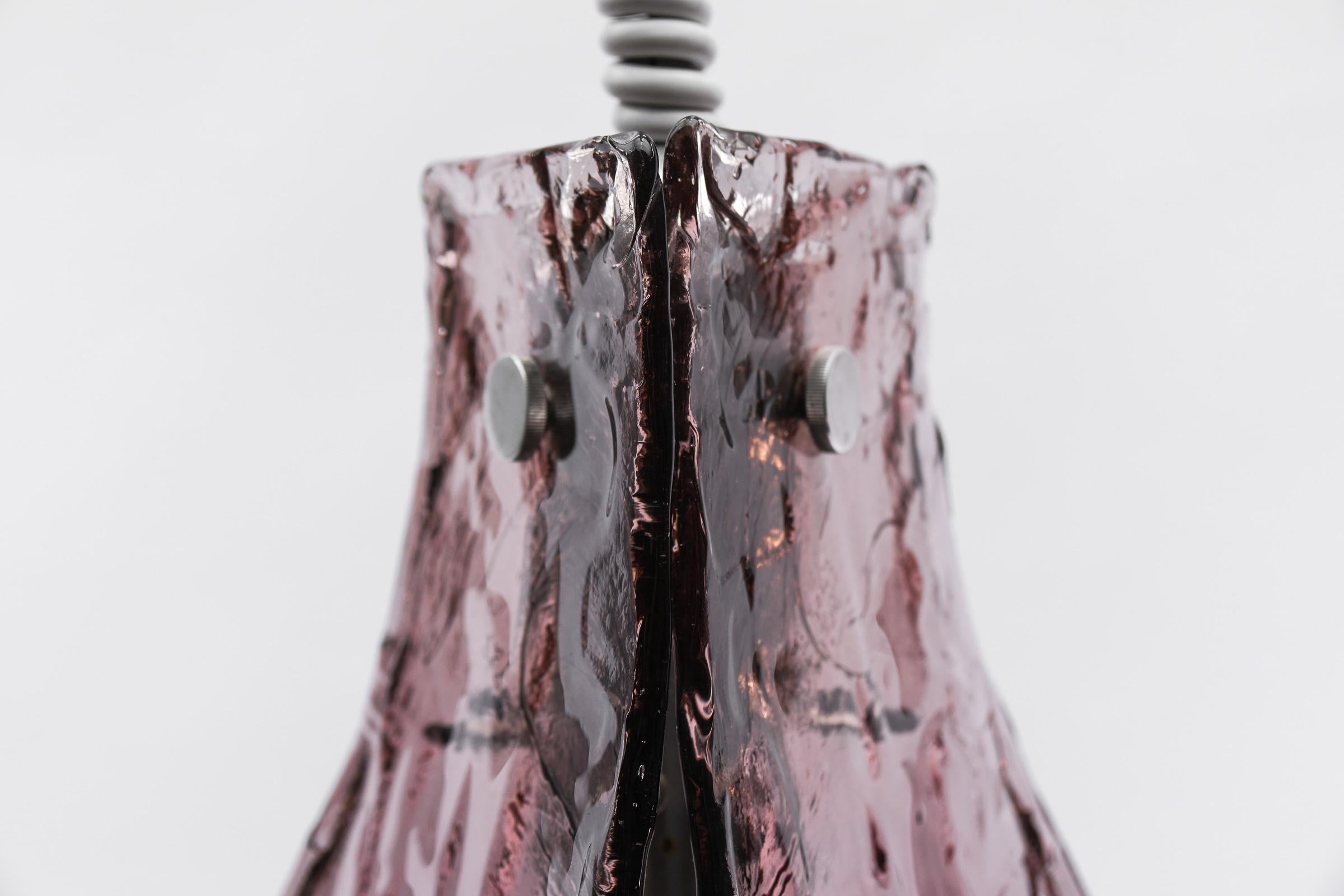 Lovely Violet Pendant Lamp for J.T. Kalmar in Murano Glass by Carlo Nason, 1970s For Sale 4