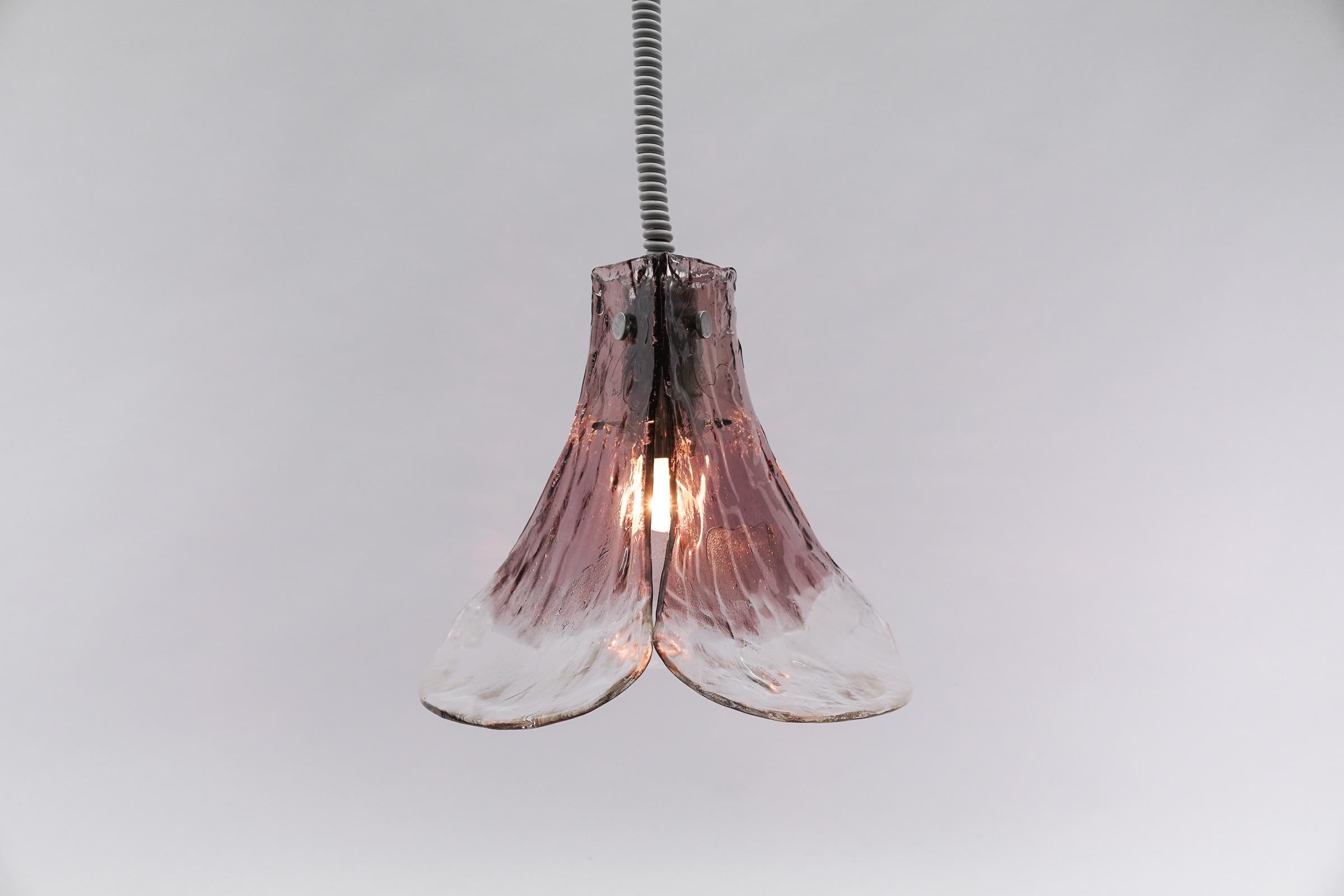 Lovely Violet Pendant Lamp for J.T. Kalmar in Murano Glass by Carlo Nason, 1970s For Sale 6