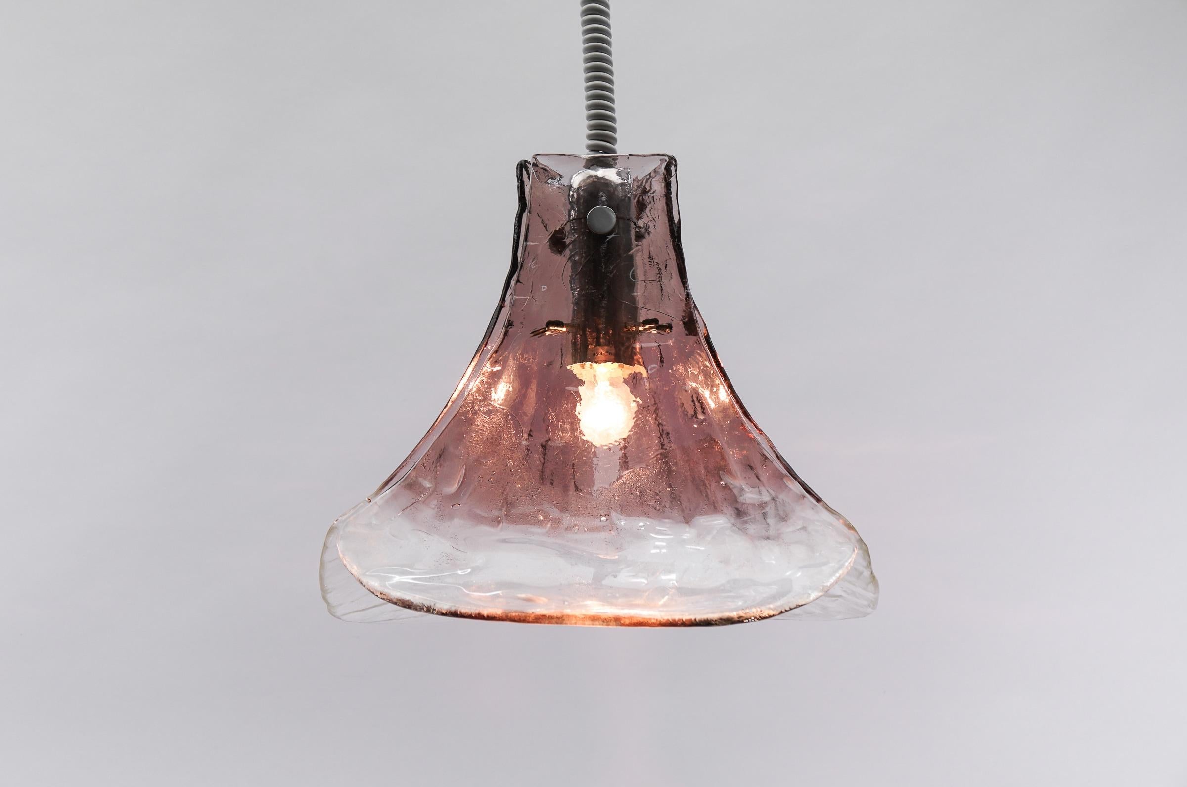 Lovely Violet Pendant Lamp for J.T. Kalmar in Murano Glass by Carlo Nason, 1970s In Good Condition For Sale In Nürnberg, Bayern