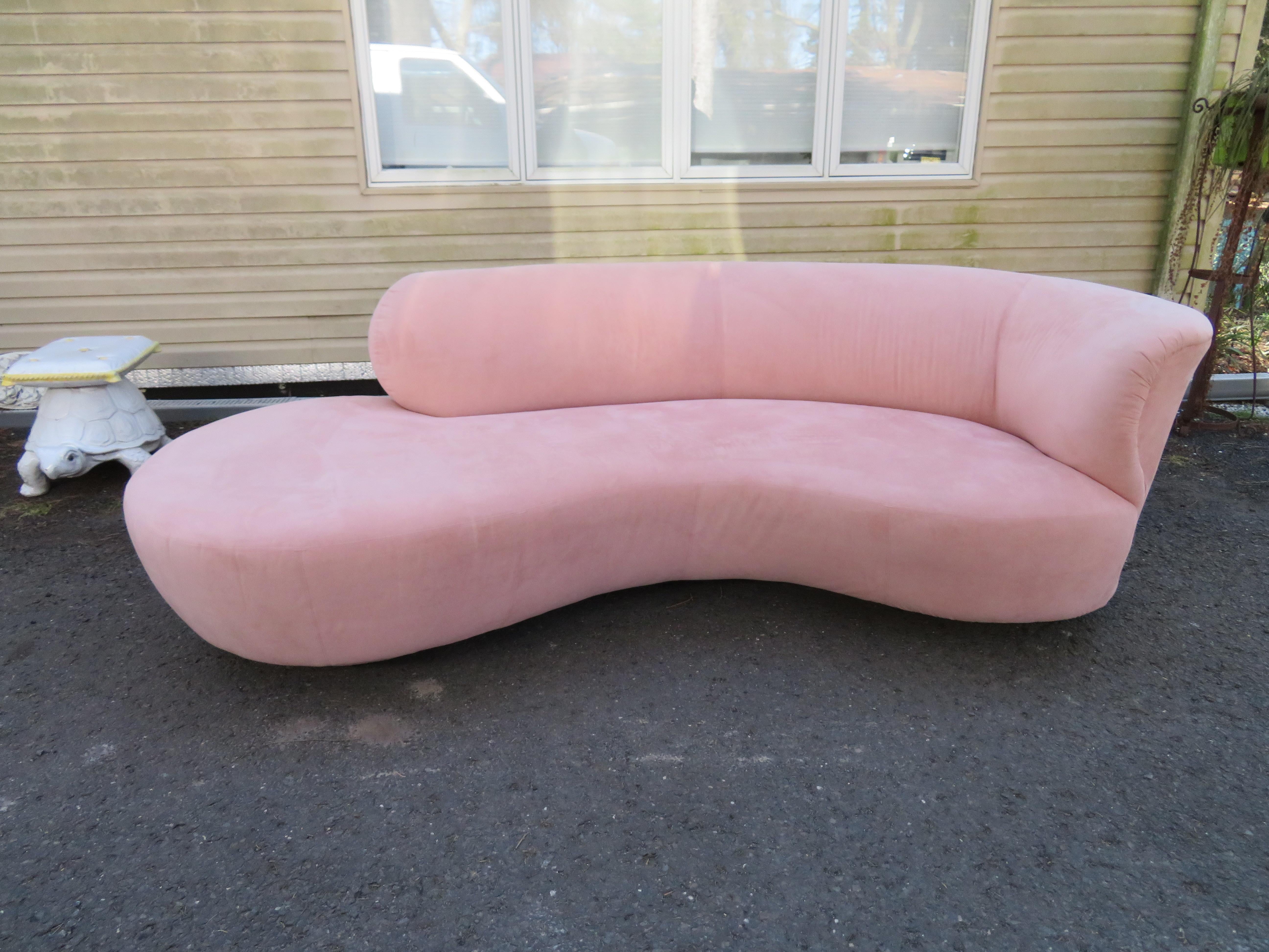 Lovely Weiman Curved Cloud Sofa Mid-Century Modern For Sale 8