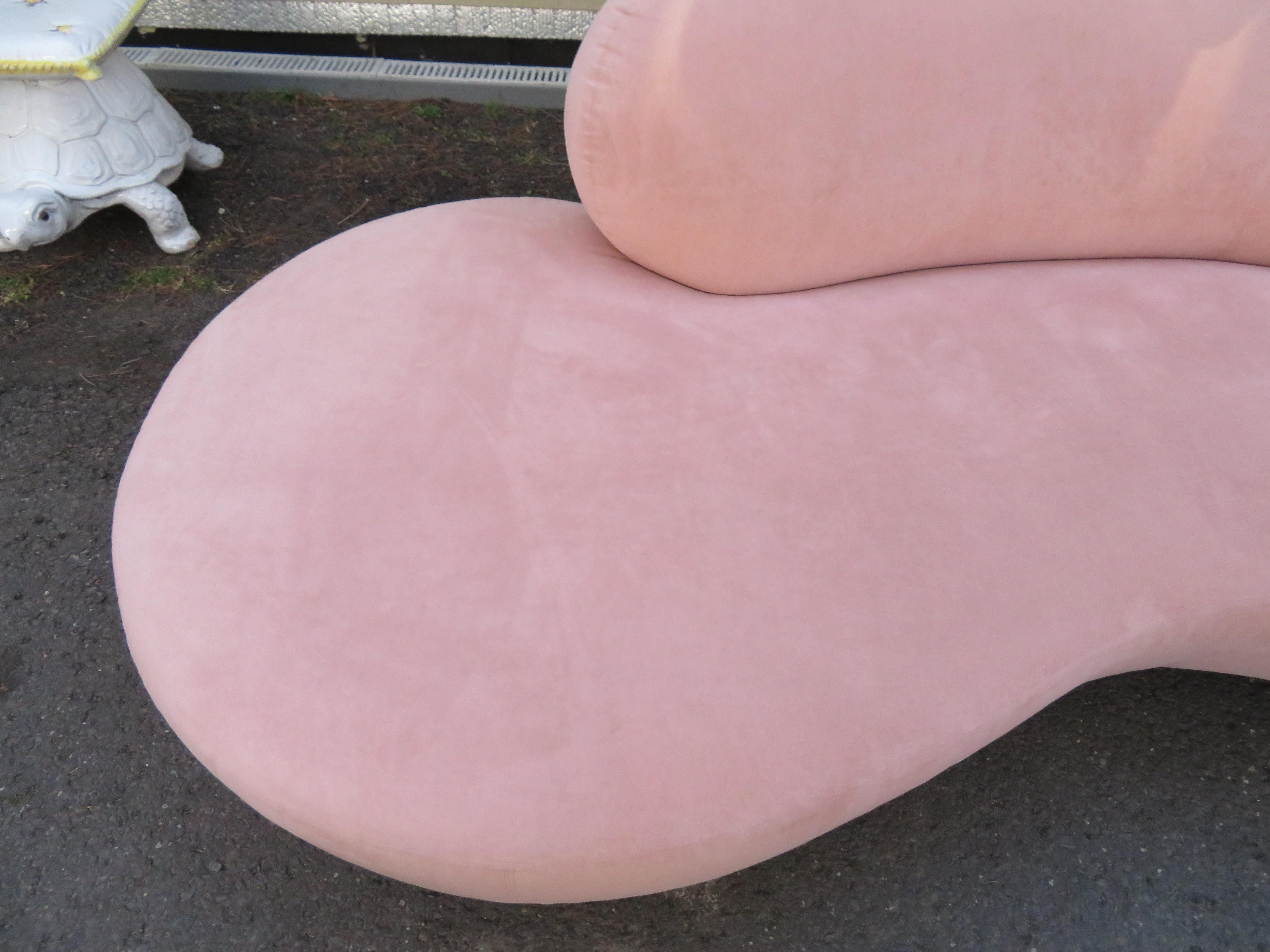 Upholstery Lovely Weiman Curved Cloud Sofa Mid-Century Modern For Sale