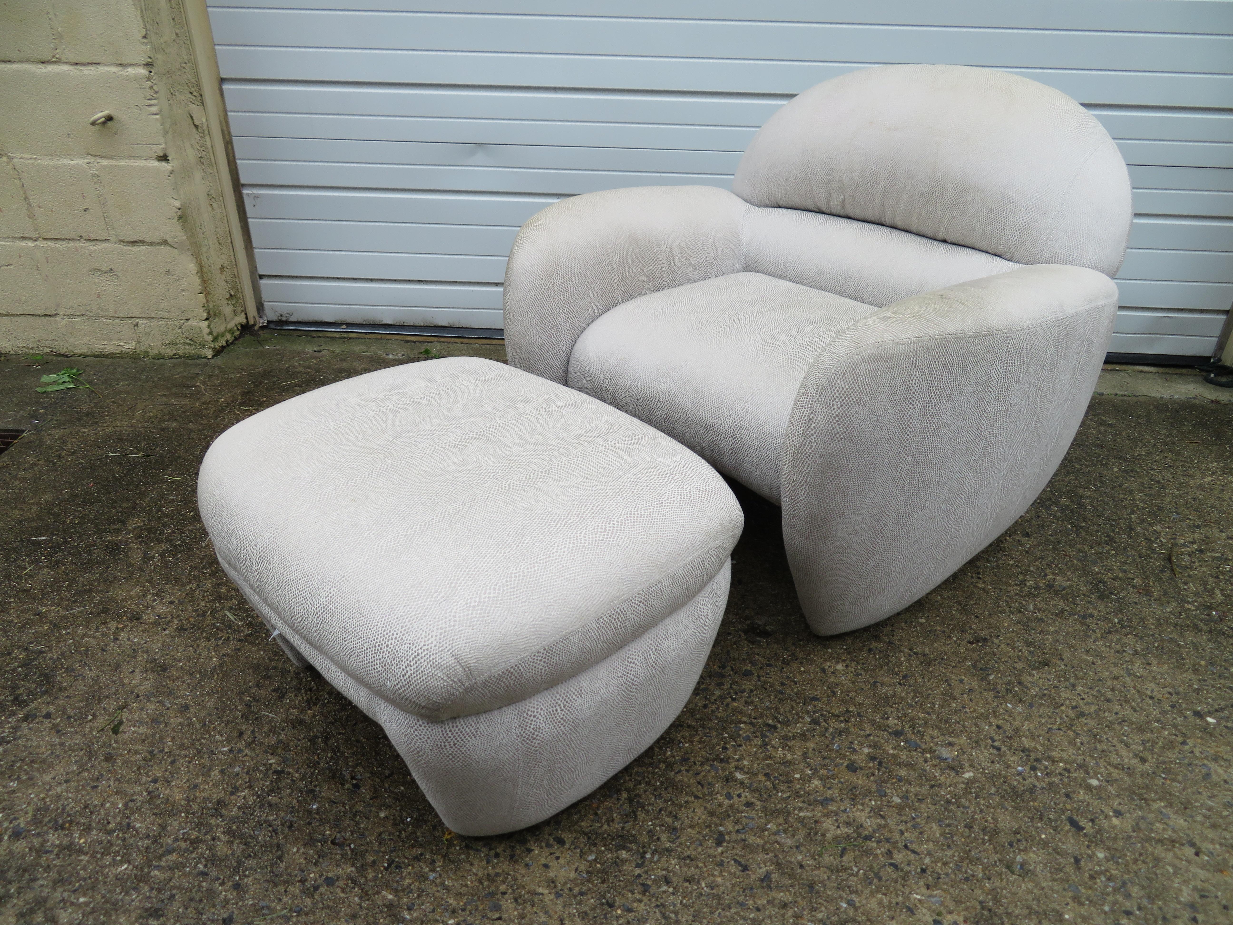 Lovely Vladimir Kagan for Preview Lounge Chair Ottoman Mid-Century Modern 8