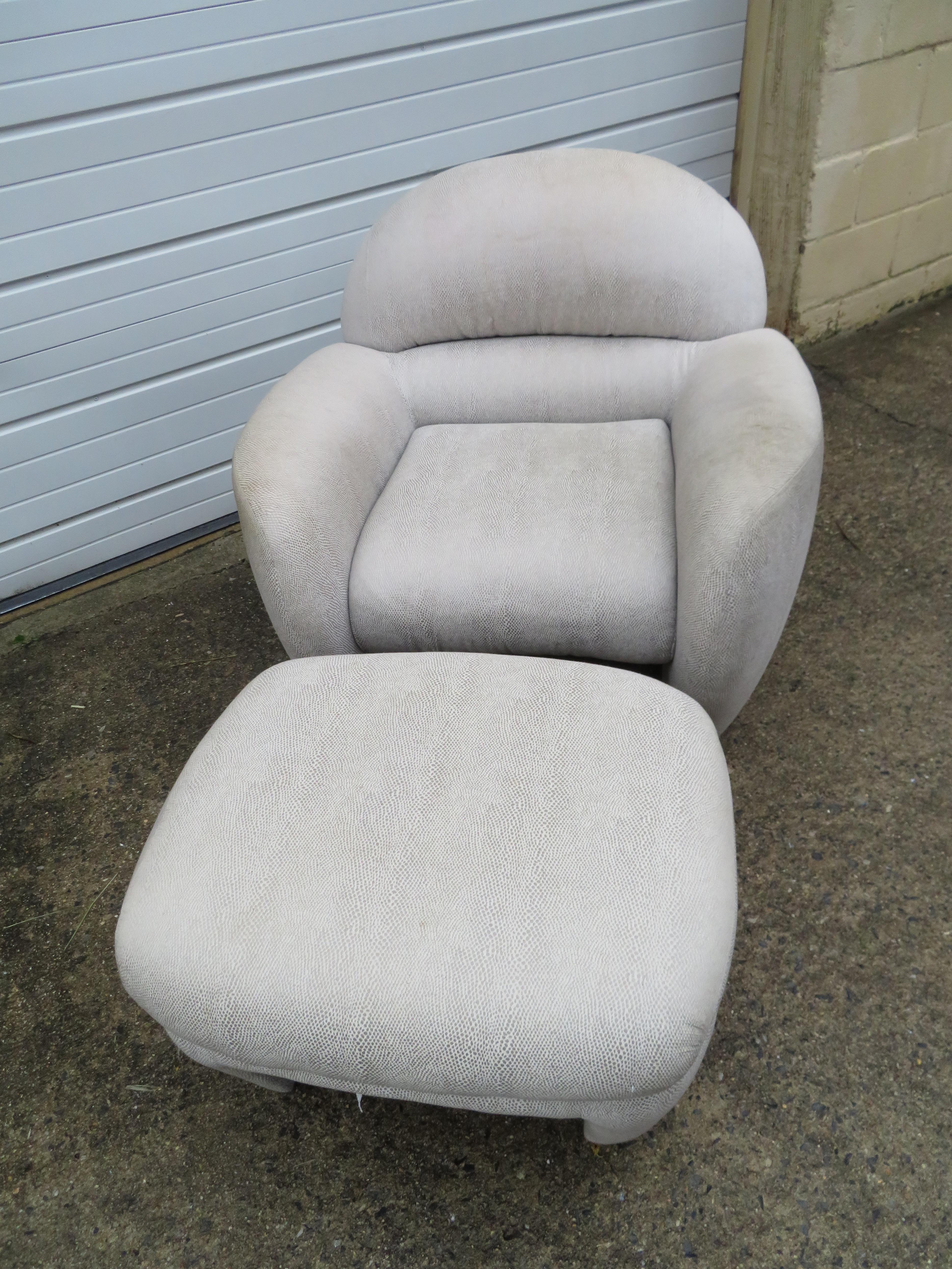 American Lovely Vladimir Kagan for Preview Lounge Chair Ottoman Mid-Century Modern