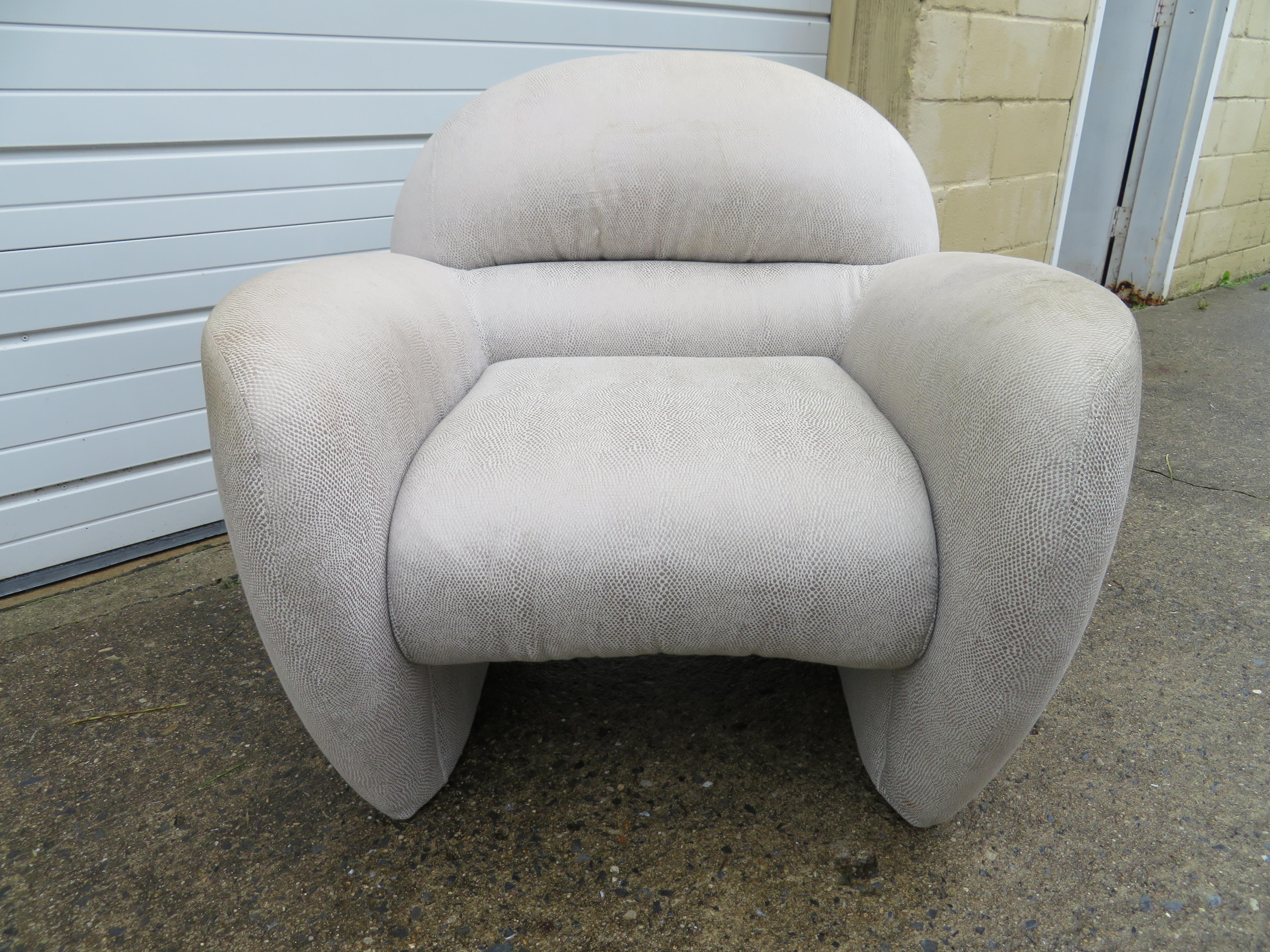Lovely Vladimir Kagan for Preview Lounge Chair Ottoman Mid-Century Modern In Good Condition In Pemberton, NJ