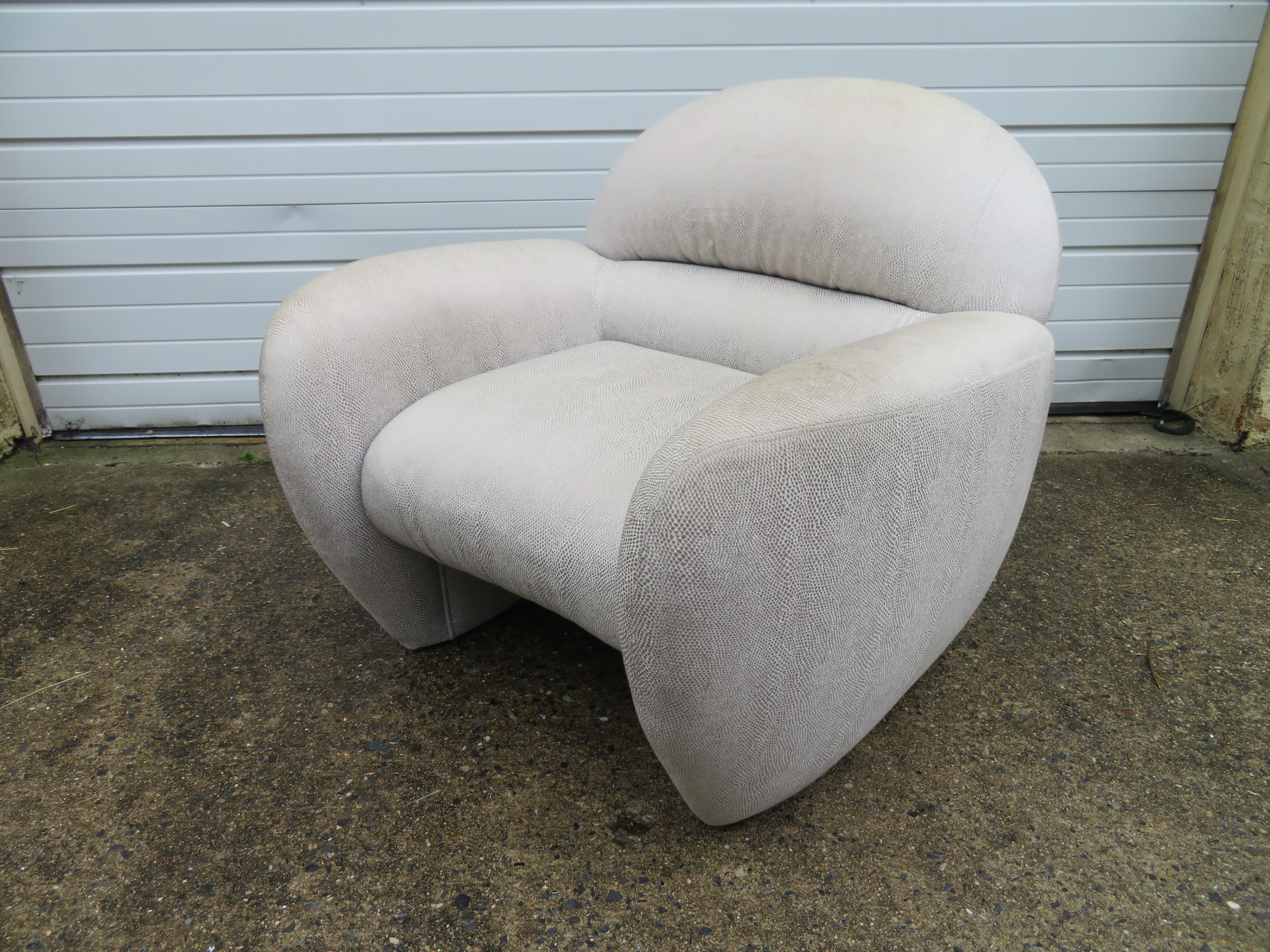 Late 20th Century Lovely Vladimir Kagan for Preview Lounge Chair Ottoman Mid-Century Modern