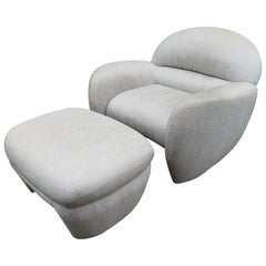 Lovely Vladimir Kagan for Preview Lounge Chair Ottoman Mid-Century Modern