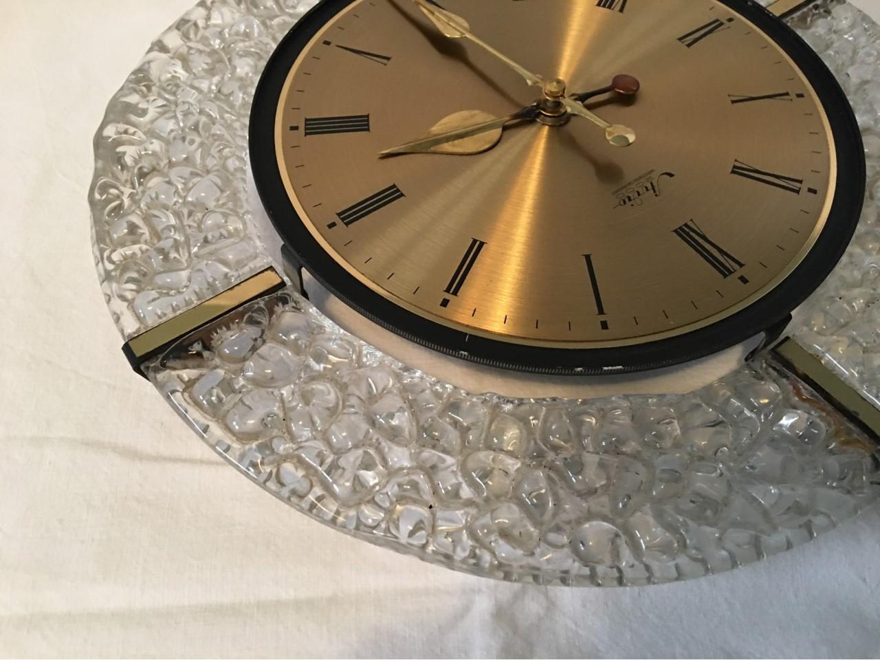 Lovely Wall Clock 1960s with Bubble Glass Surrounding in W.Germany 1960s For Sale 1