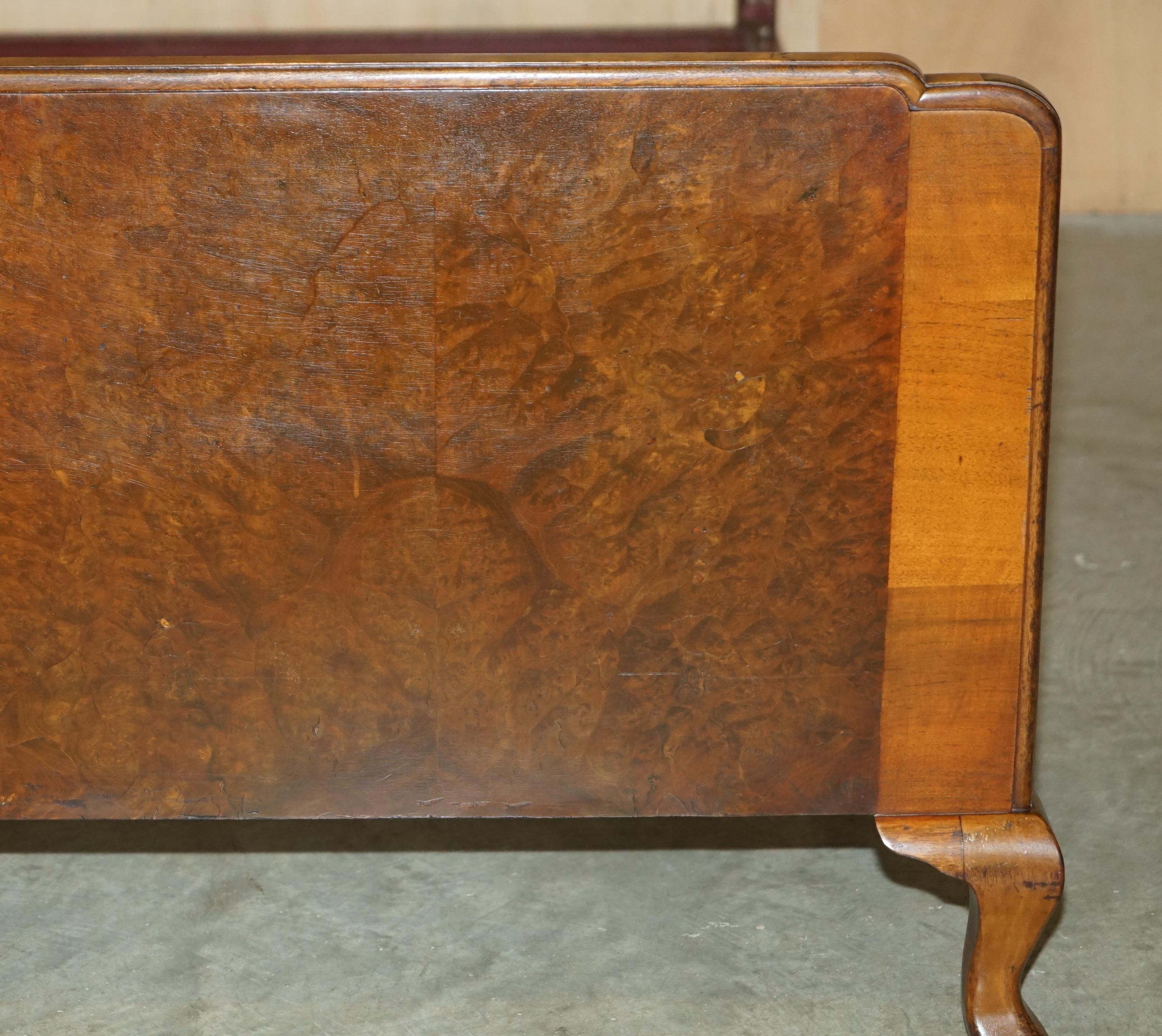 Mid-20th Century LOVELY WARiNG & GILLOW 1932 STAMPED BURR WALNUT DOUBLE BEDSTEAD BED FRAME