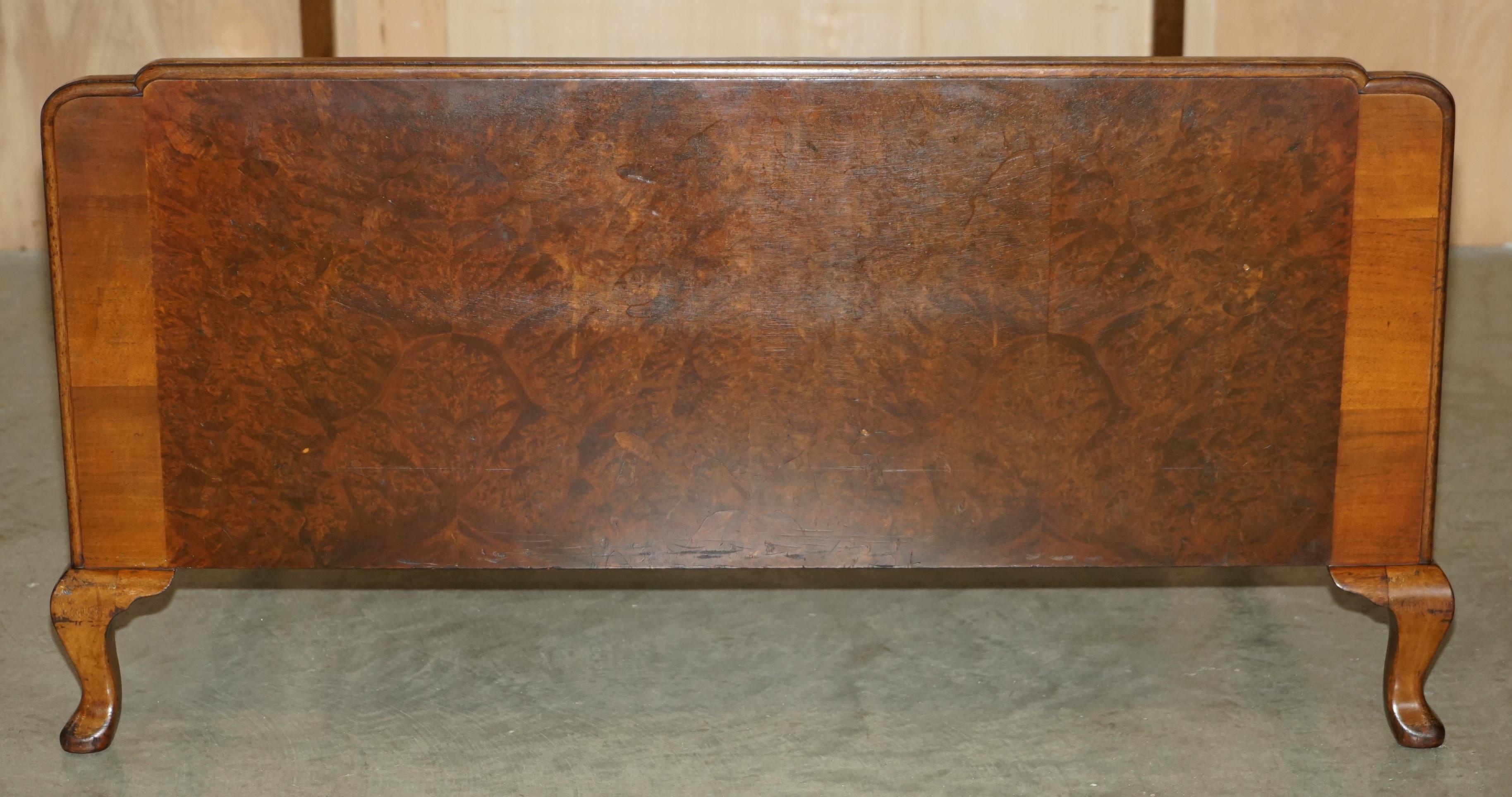 Hand-Crafted LOVELY WARiNG & GILLOW 1932 STAMPED BURR WALNUT DOUBLE BEDSTEAD BED FRAME