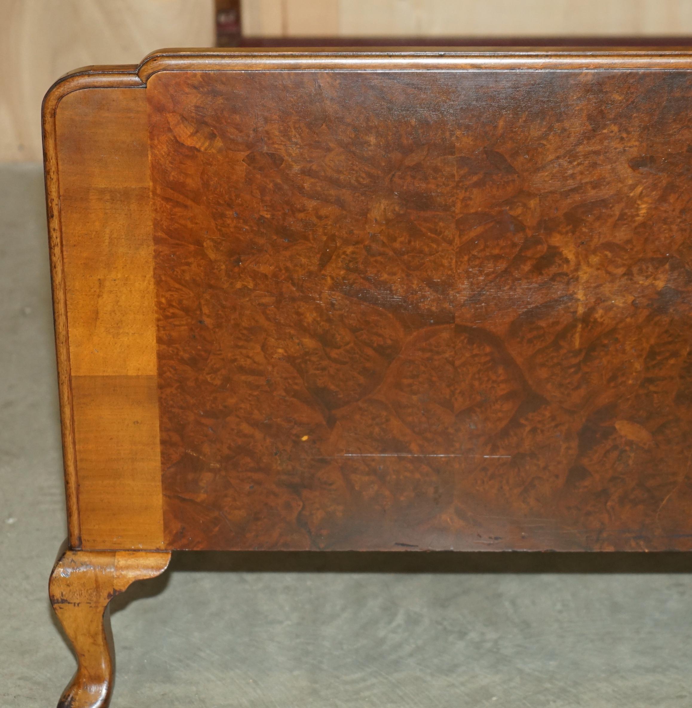 LOVELY WARiNG & GILLOW 1932 STAMPED BURR WALNUT DOUBLE BEDSTEAD BED FRAME In Good Condition In West Sussex, Pulborough