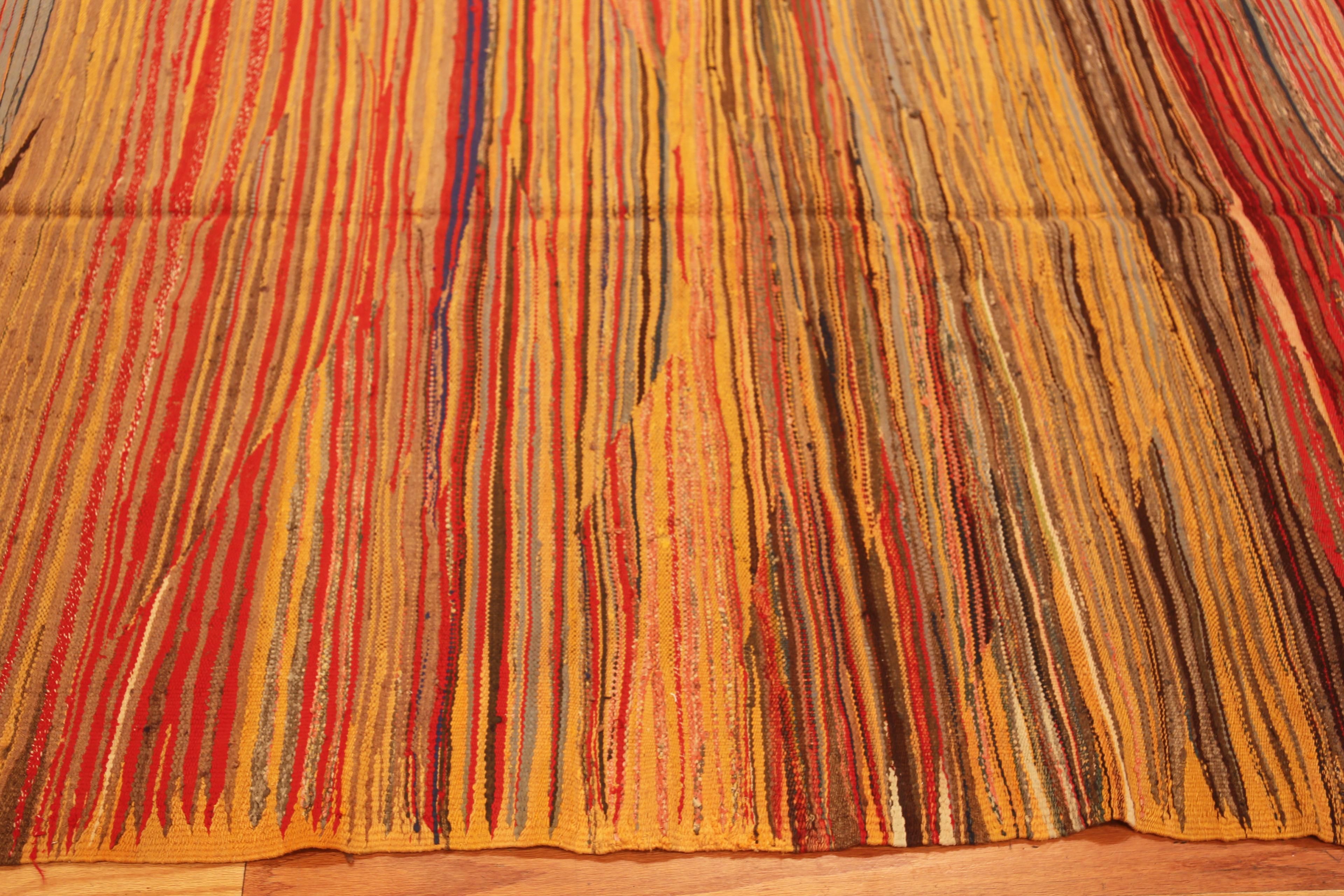 Preciosa Alfombra Kilim Marroquí Vintage Tribal de Tonos Cálidos 5'4