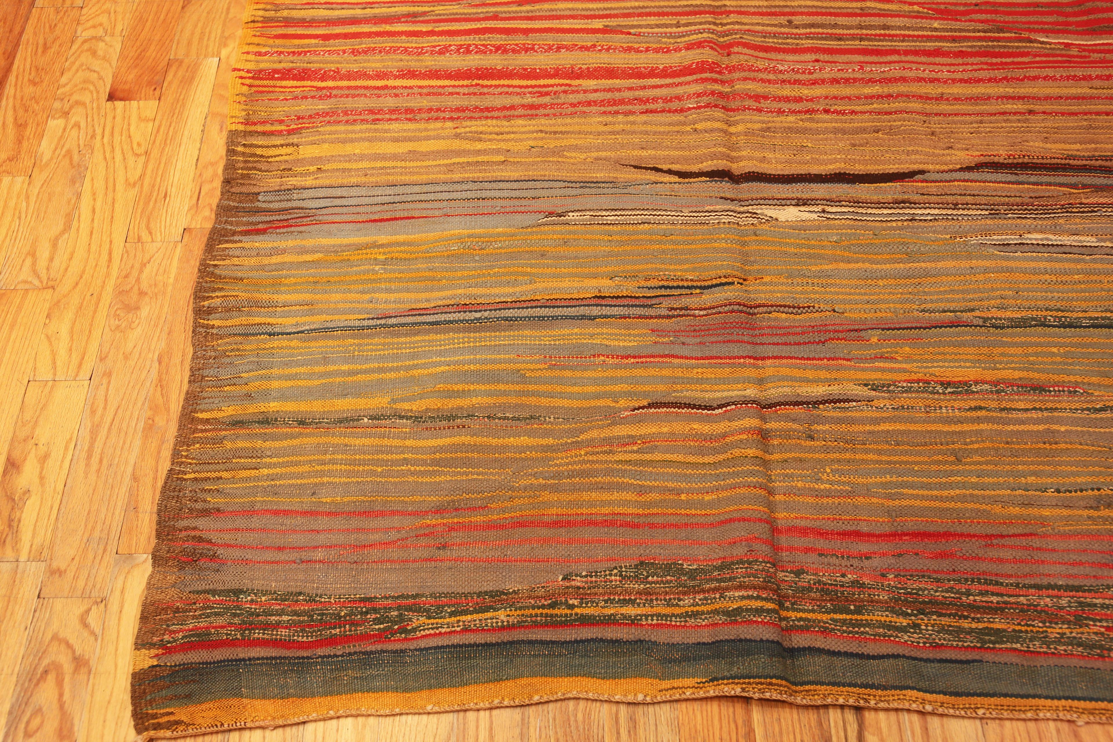 Preciosa Alfombra Kilim Marroquí Vintage Tribal de Tonos Cálidos 5'4