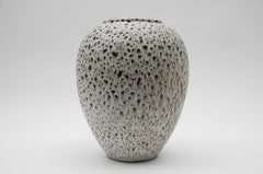 Joli vase en céramique Studio blanc et noir de Wilhelm & Ellis Ceramics, années 1960, Allemagne