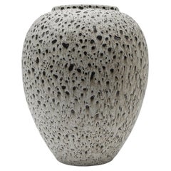 Schöne weiß-schwarze Studio-Keramikvase von Wilhelm & Elly Kuch, 1960er Jahre, Deutschland