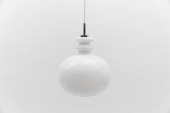 Lovely White Glass Ceiling Lamp by Peill & Putzler, 1960s