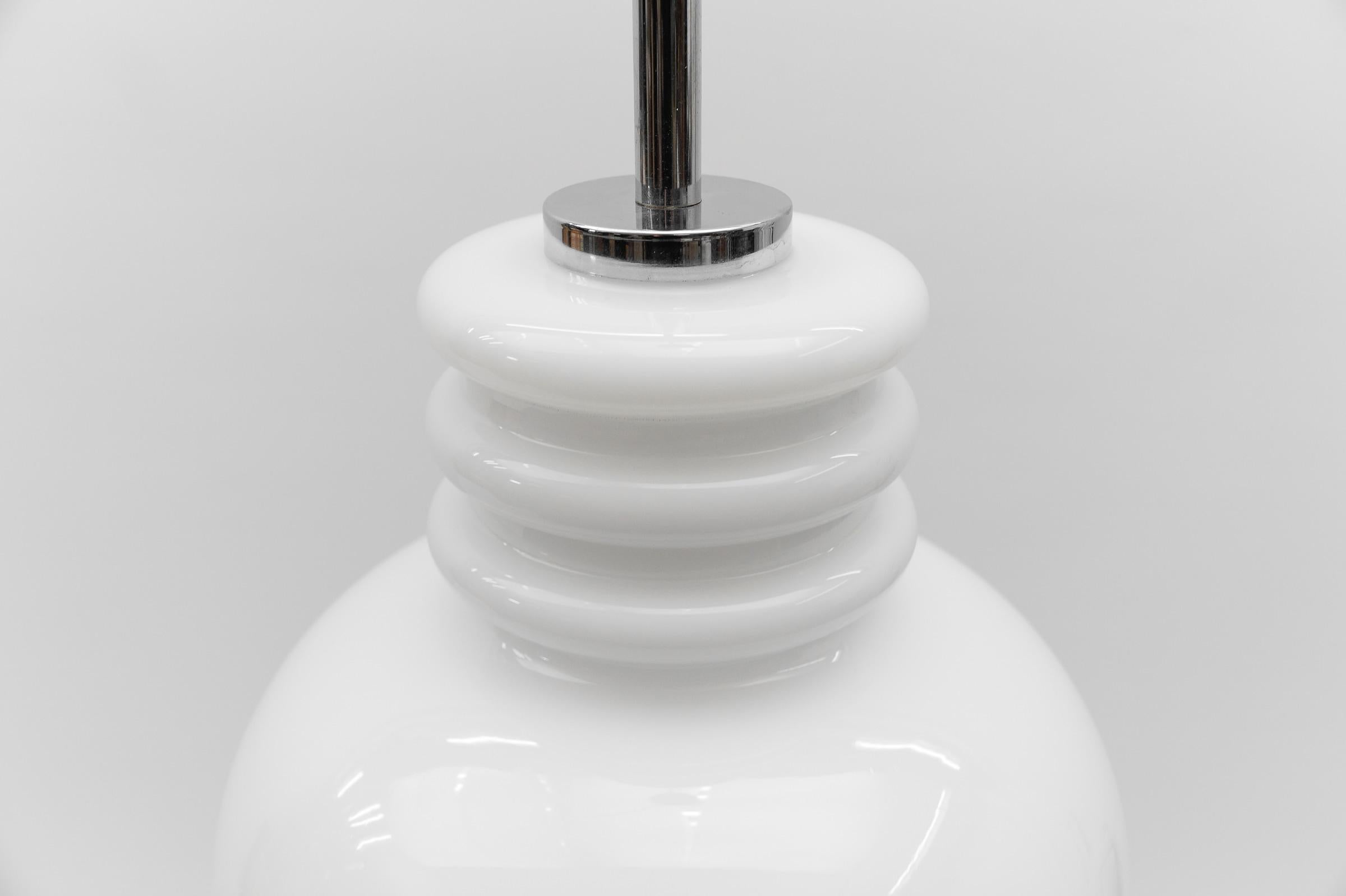 Mid-20th Century Lovely White Glass Ceiling Lamp by Peill & Putzler, 1960s For Sale