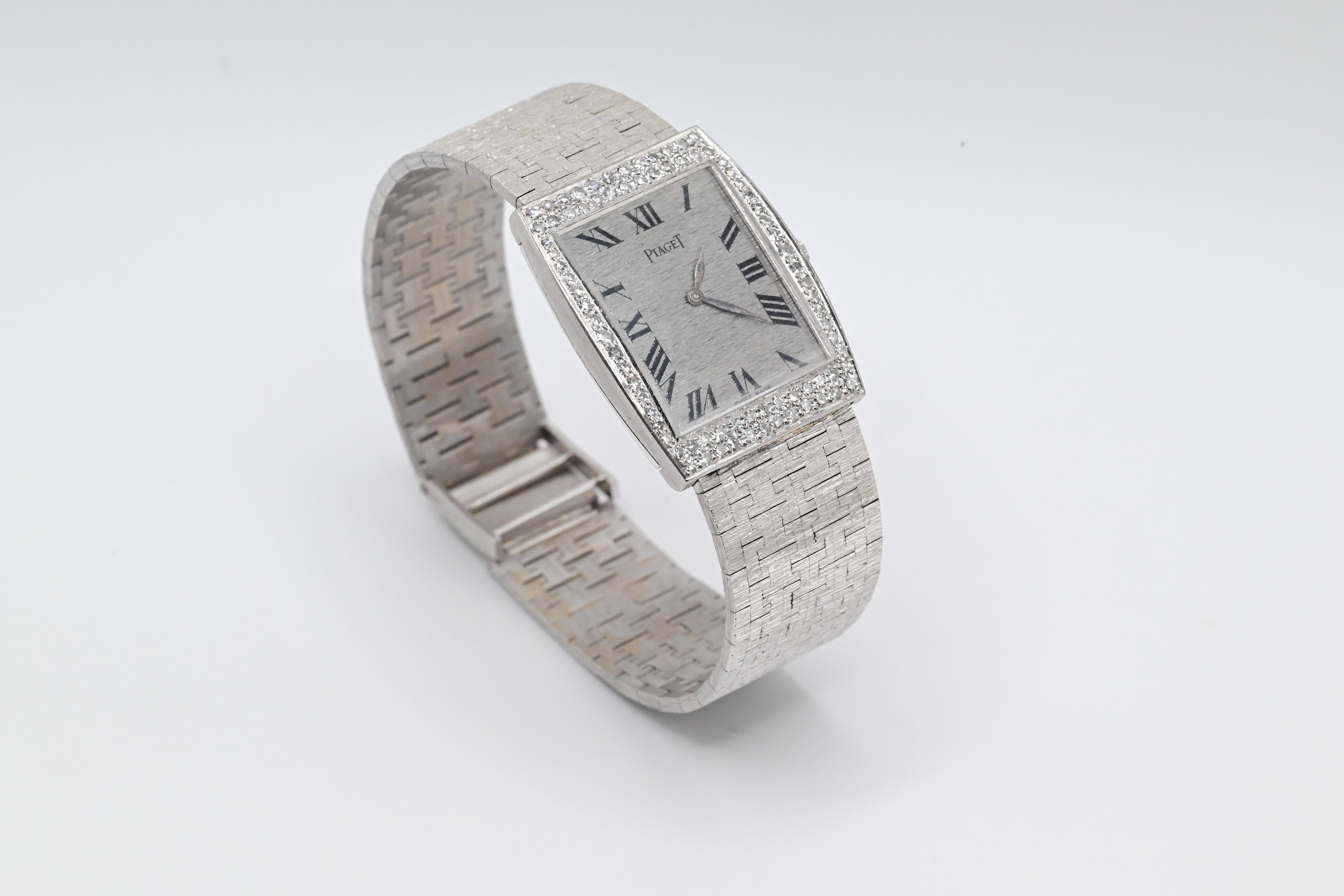 Lovely White Gold Piaget Ladies Watch With Diamonds Reference 9675 5