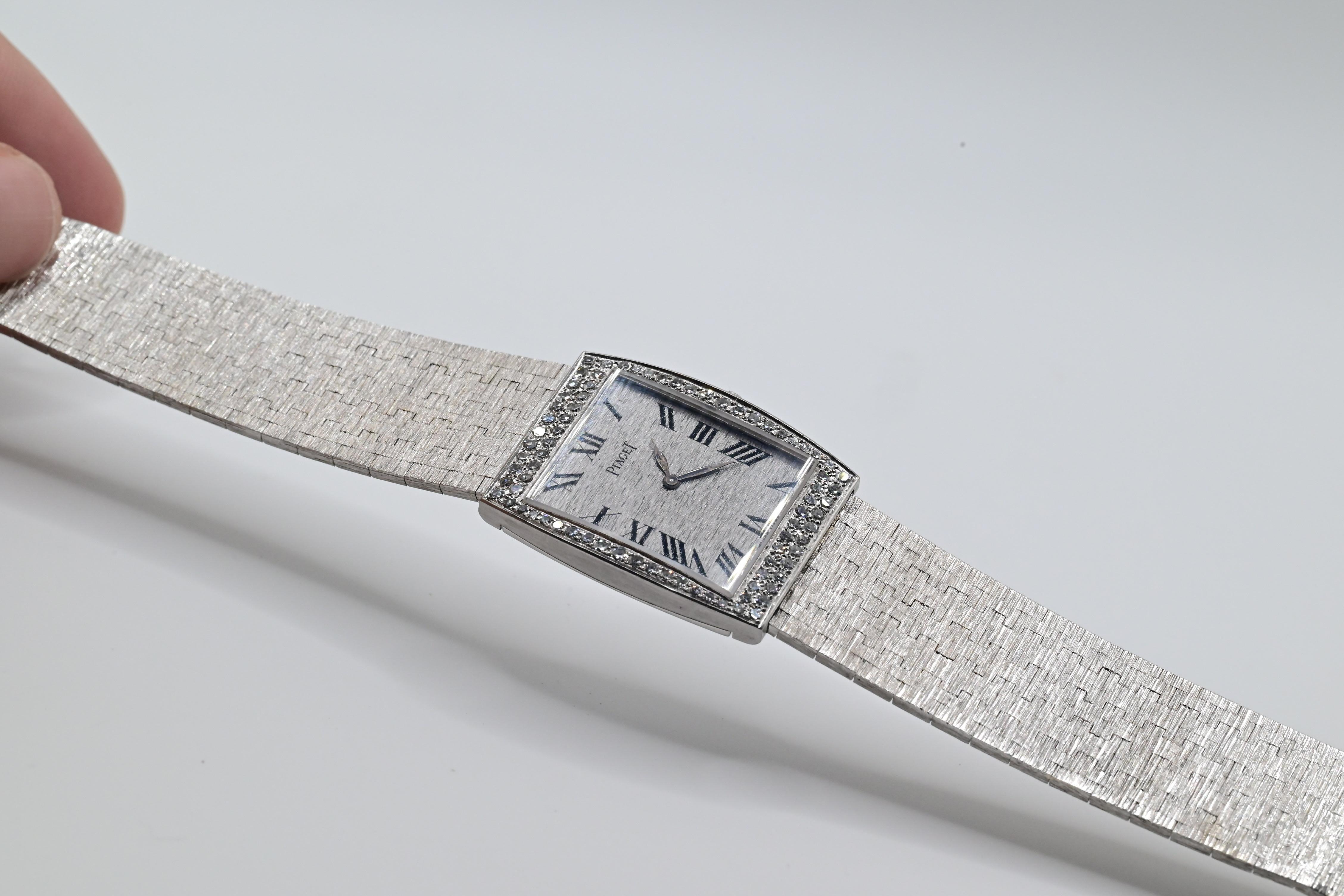 Lovely White Gold Piaget Ladies Watch With Diamonds Reference 9675 4