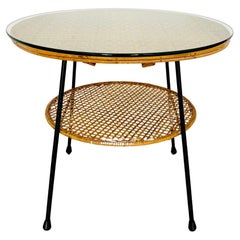 Vintage Lovely Wicker Coffee or Side Table