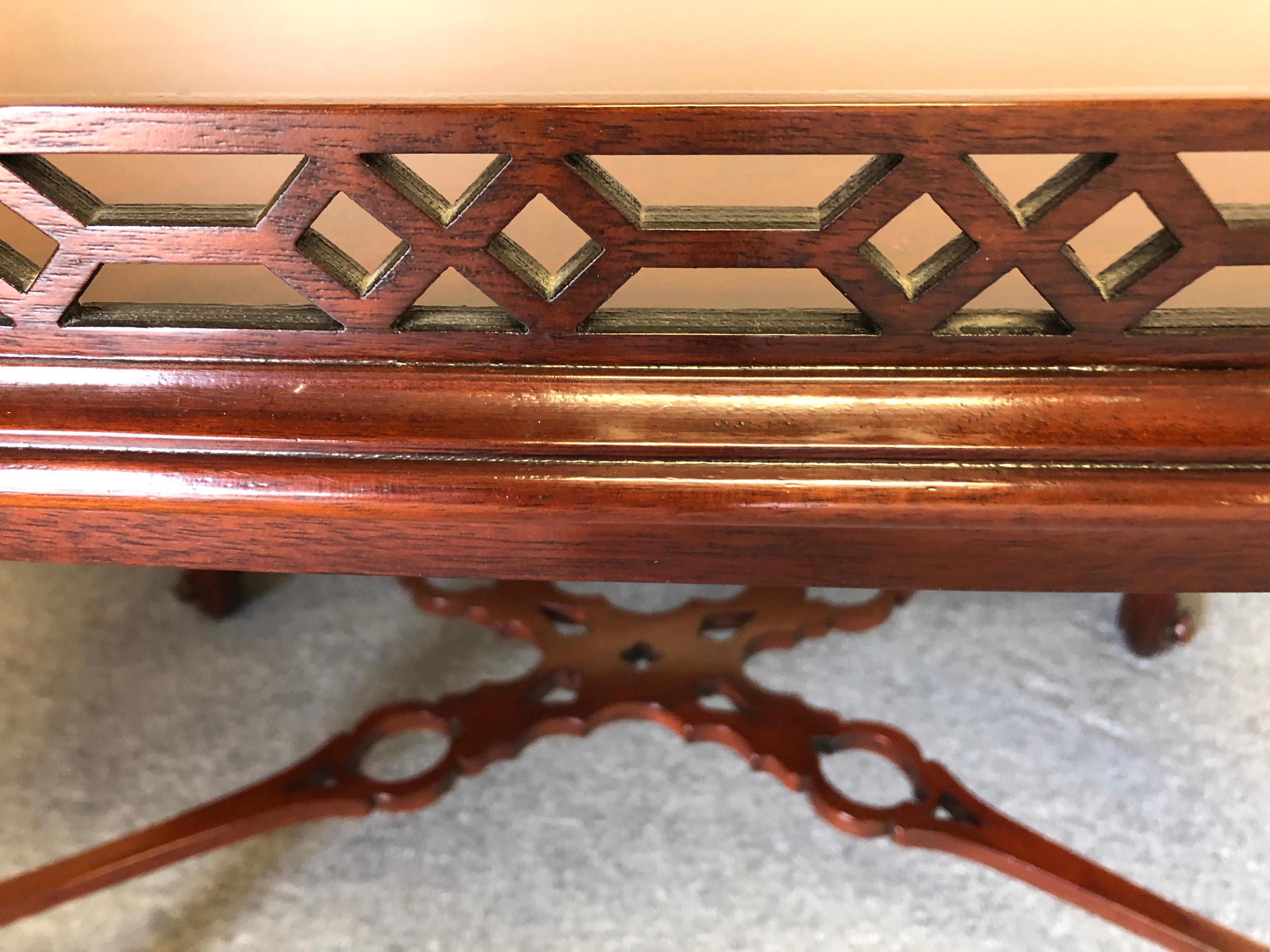 Lovely Widdicomb Carved Mahogany Tea Table Cocktail Table 3
