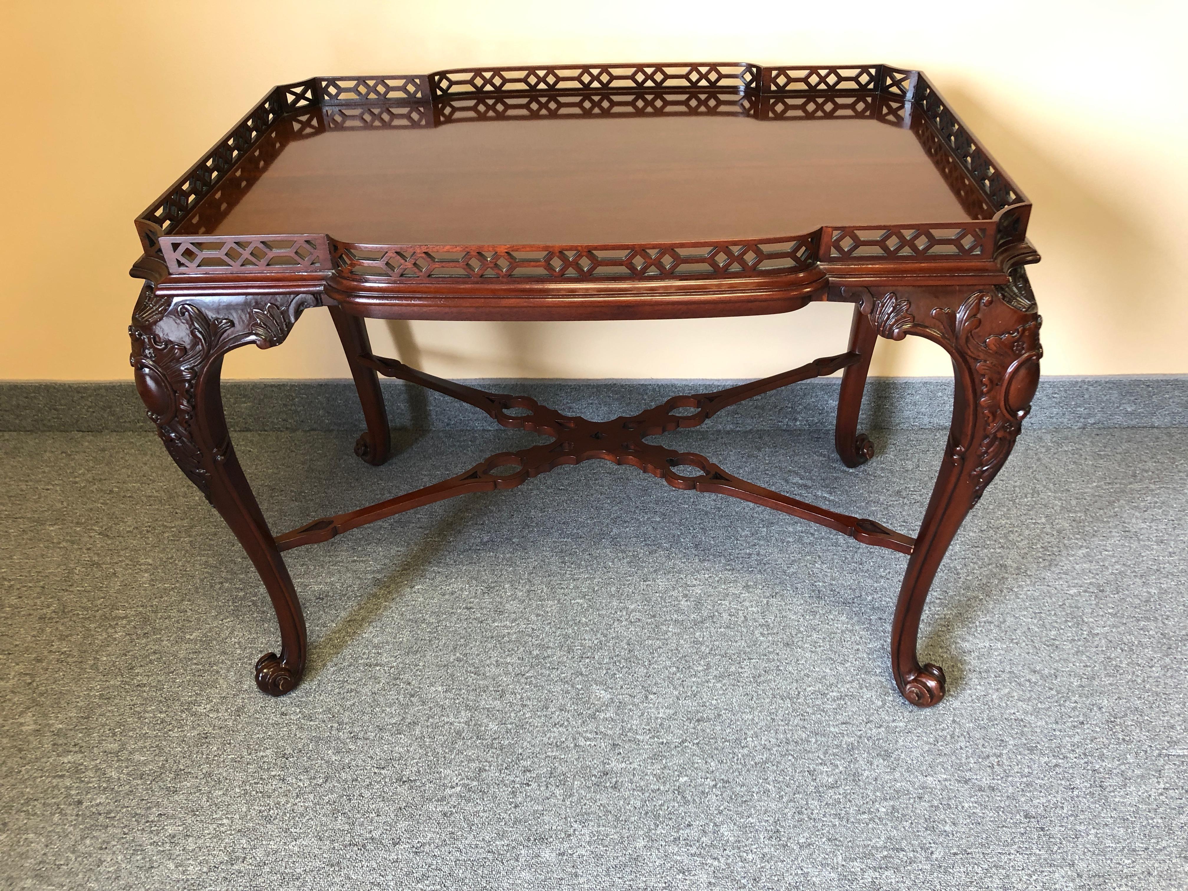 Lovely Widdicomb Carved Mahogany Tea Table Cocktail Table 4